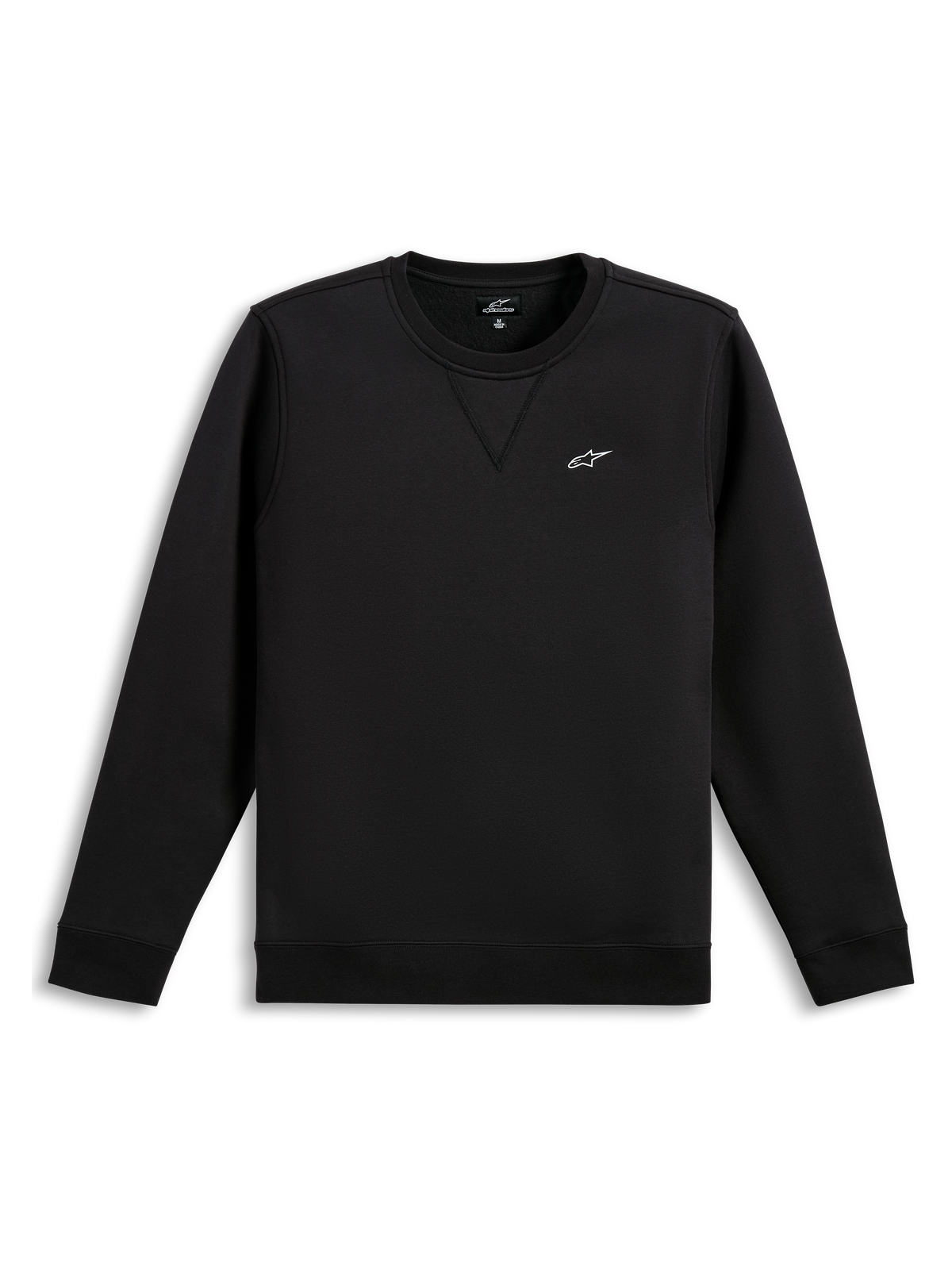 Alpinestars Sweat Positive Crew, sweat sportswear noir avec logo graphique blanc sur la poitrine et finitions côtelées
