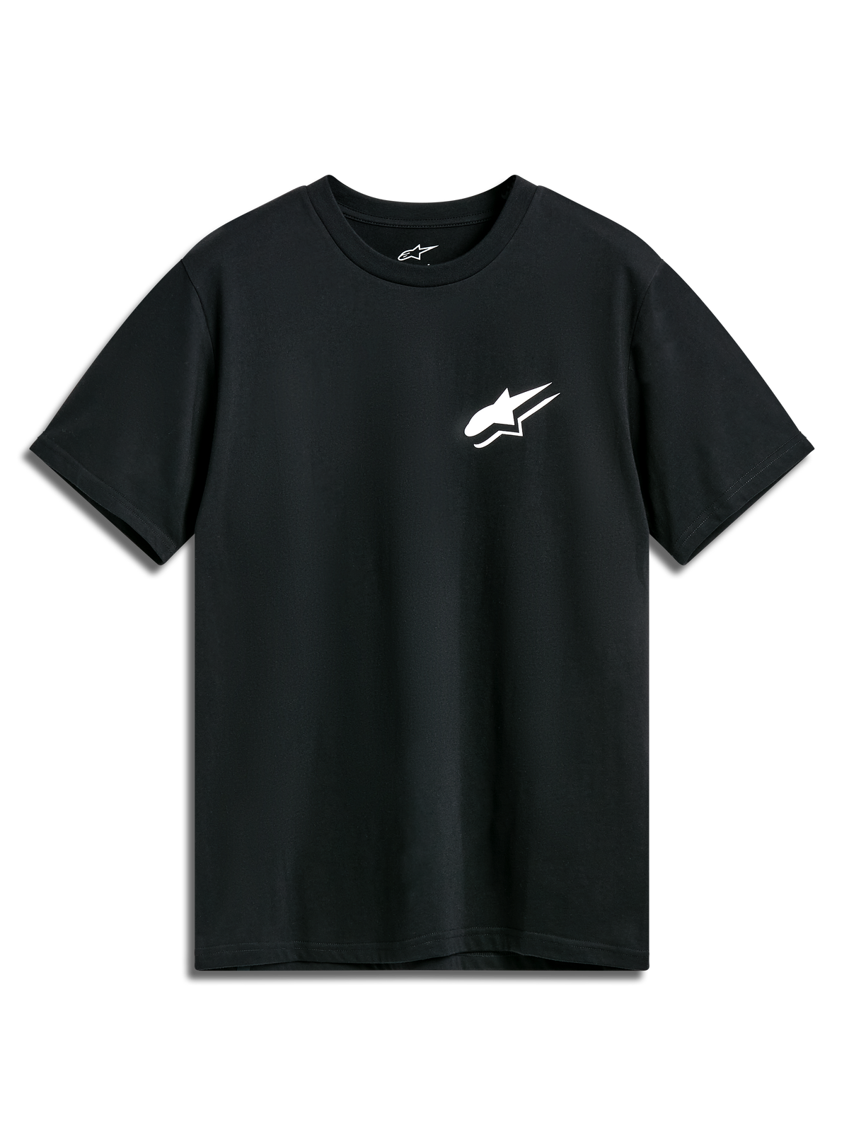 Alpinestars Formulate CSF Tee, t-shirt à manches courtes, noir, logo Astars blanc sur la poitrine, vêtement sportswear décontracté