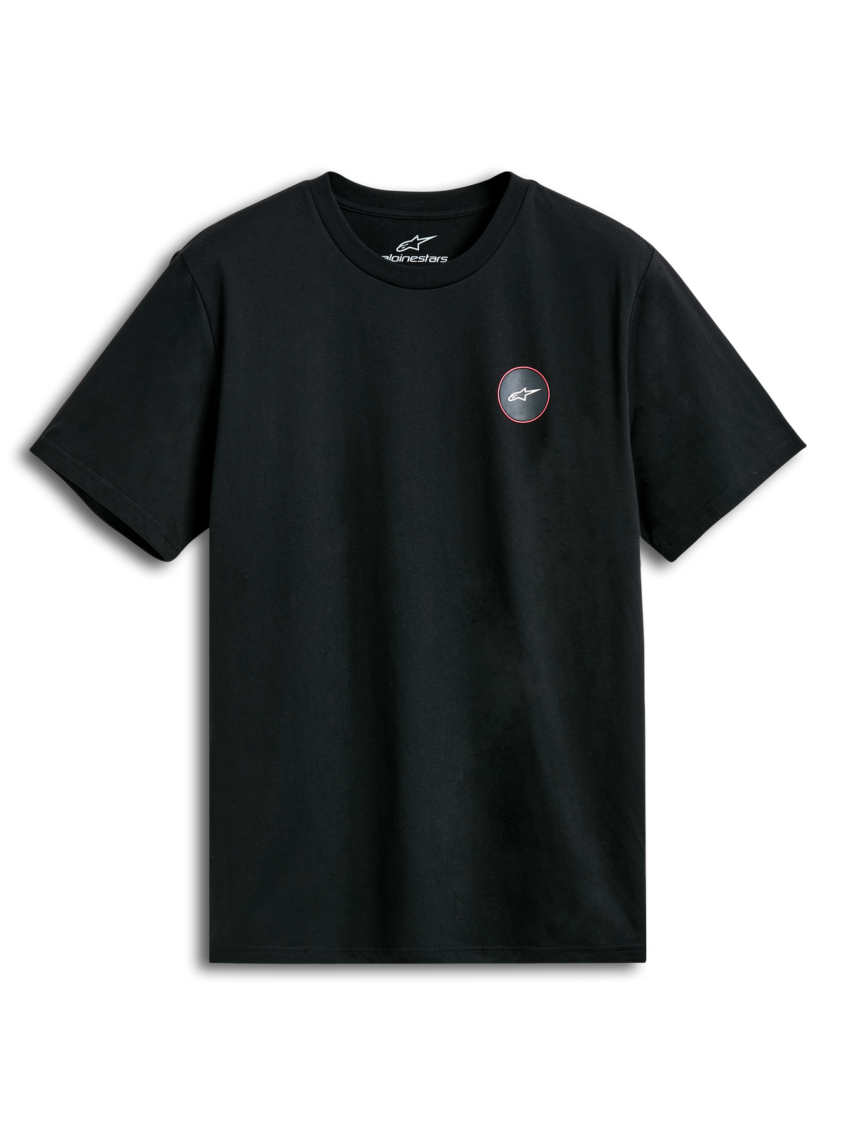 Alpinestars T-Shirt Dot Carbon CSF, t-shirt sportswear à manches courtes noir avec logo effet fibre de carbone sur la poitrine