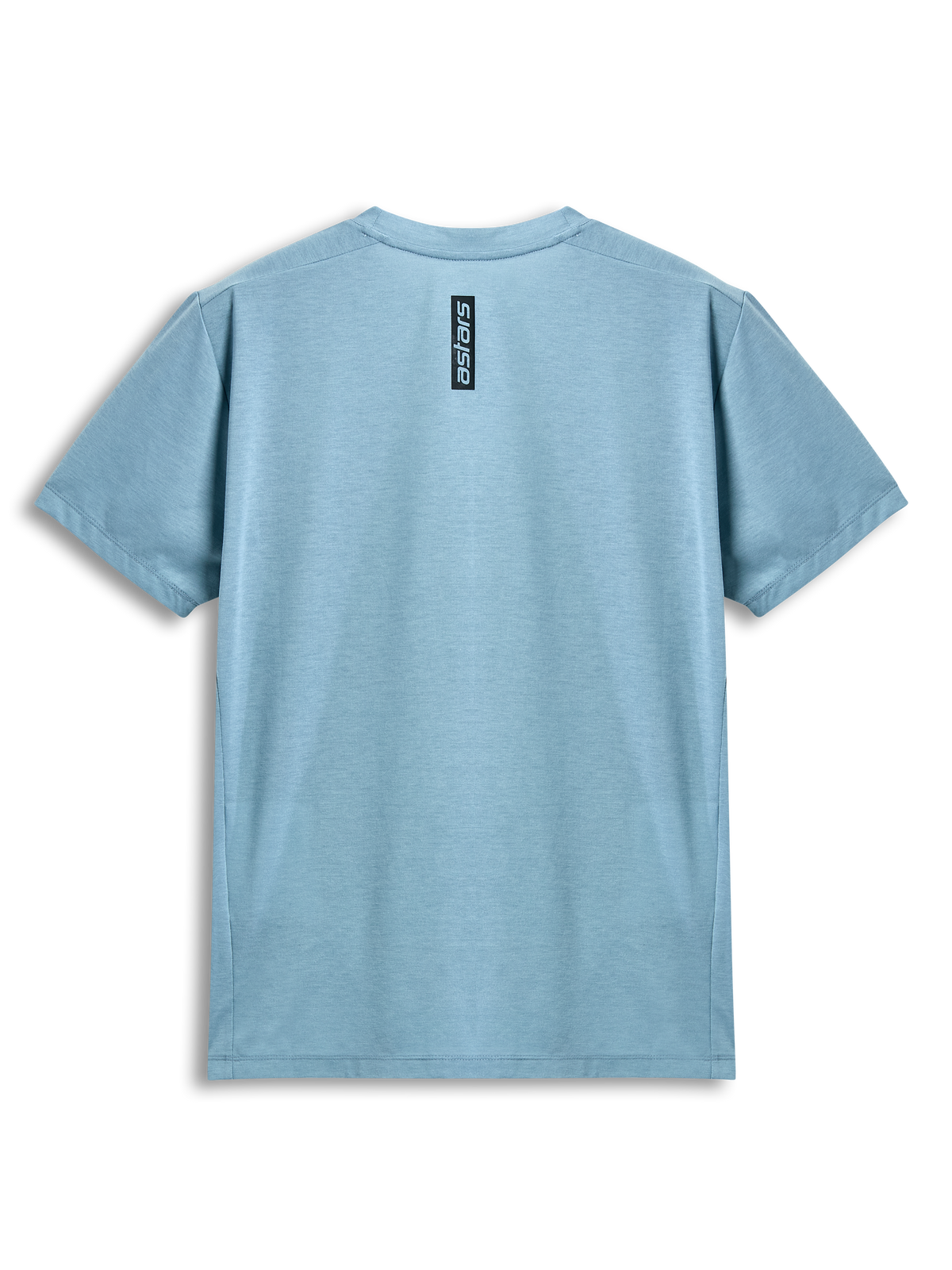 Alpinestars Point Performance Tee, t-shirt à manches courtes, bleu glacé, vue arrière avec impression verticale noire du mot astars, vêtement de sport performant et décontracté