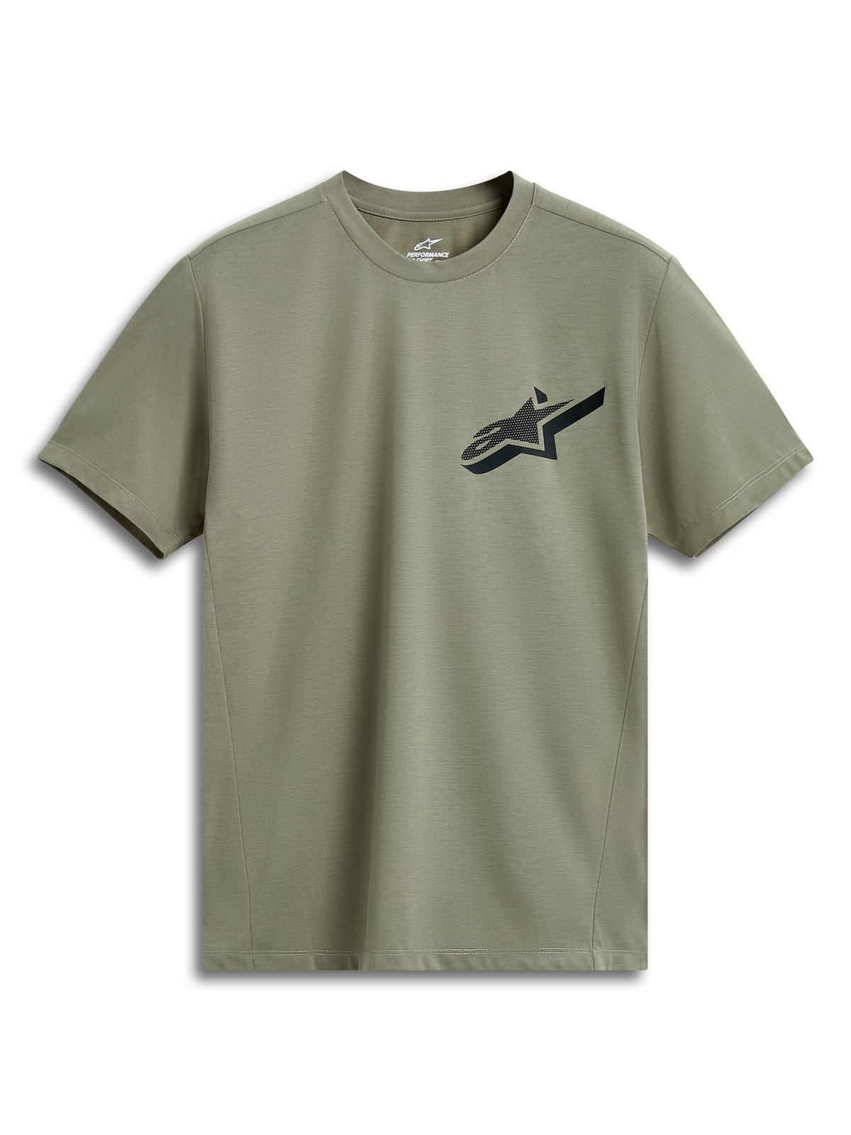 Alpinestars Attrition Performance Tee, t-shirt à manches courtes, vert clair, logo Astars noir sur la poitrine, tissu jersey technique, vêtement de sport performant et durable
