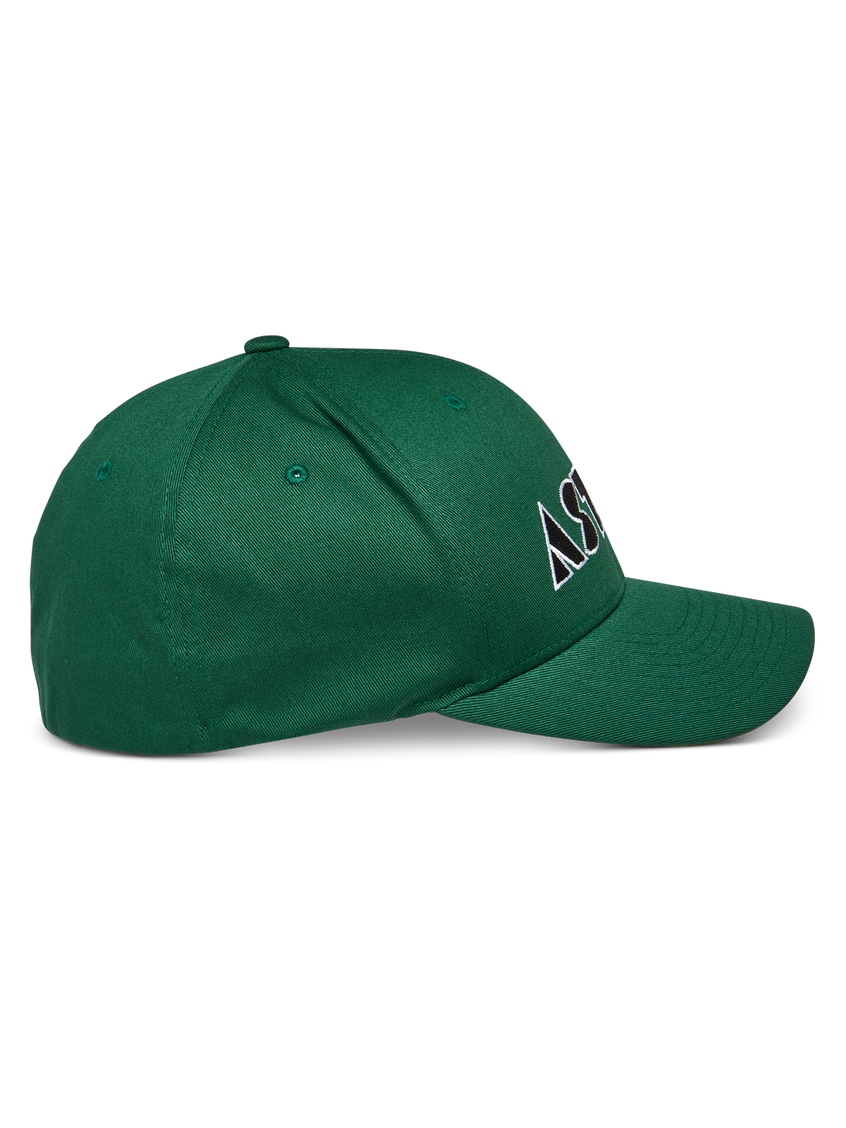 Casquette Alpinestars Cereal, Vert, casquette à visière courbée avec couronne structurée, logo brodé blanc et noir, vue de profil, vêtement de sport décontracté