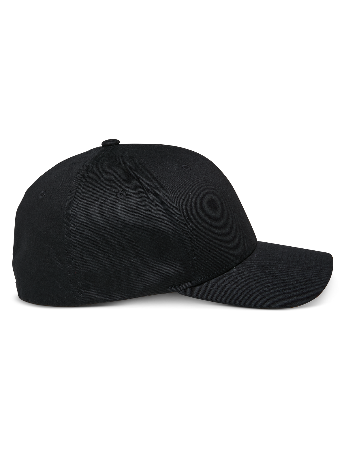 Casquette Alpinestars Share, casquette de baseball à visière incurvée, noire, vue de profil, couronne structurée, sportswear décontracté d'inspiration sports mécaniques