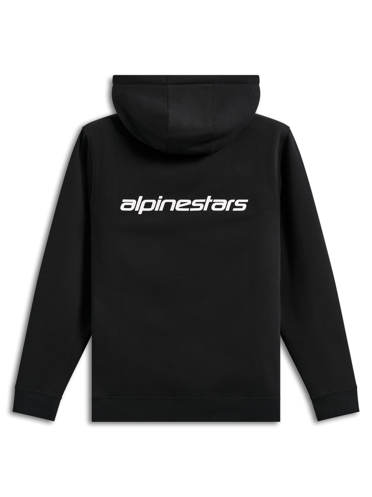 Sweat à capuche Transverse Alpinestars, streetwear décontracté, noir avec logo Alpinestars blanc au dos, polaire à capuche, poignets et ourlet en côte, design moderne inspiré du sport automobile