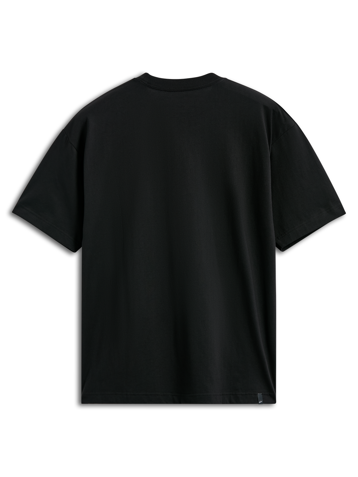 T-shirt Alpinestars Aplomb Oversized CSF, t-shirt à manches courtes, noir, vue de dos, design épuré avec petite étiquette logo à l'ourlet, coupe surdimensionnée style streetwear décontracté