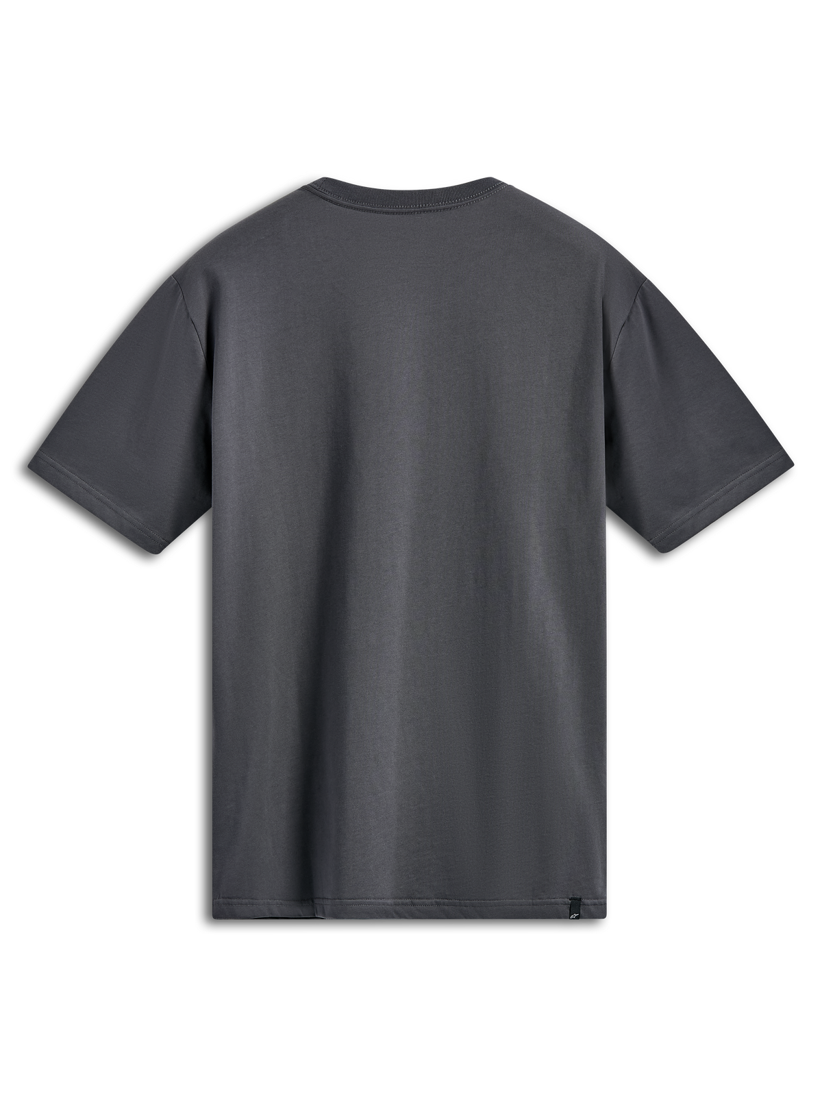T-shirt Alpinestars Ellipsoid CSF, t-shirt à manches courtes, anthracite, vue de dos, design uni avec petite étiquette logo noire sur l'ourlet, sportswear décontracté