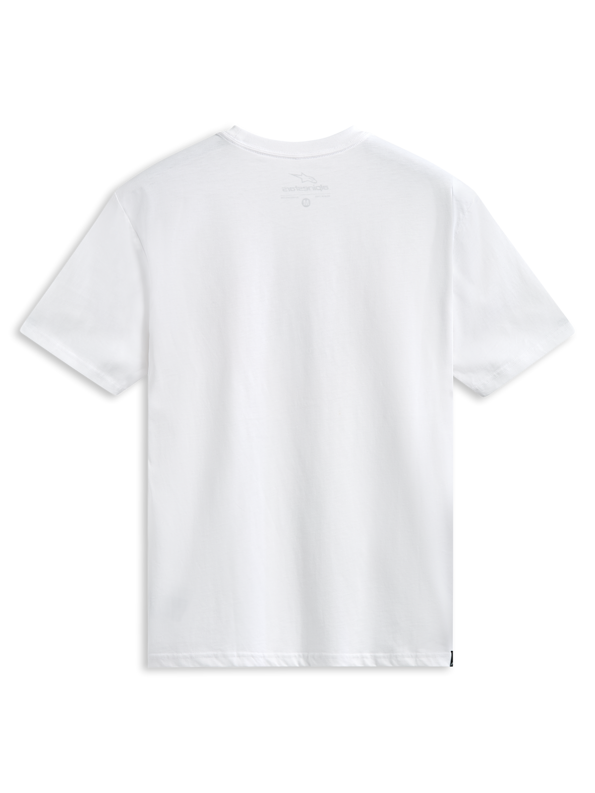 Alpinestars Abus CSF Tee, Short Sleeve T-Shirt, White, Curved Alpinestars Logo with Multi Stacked Logos, Casual Motorsport Sportswear