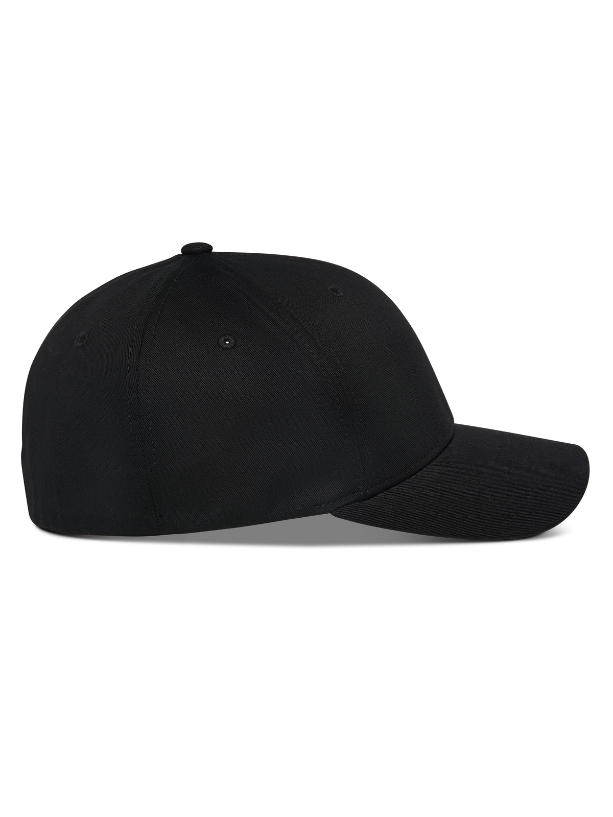 Casquette Alpinestars Pivot, noire, vue de profil d'une casquette de baseball structurée avec visière courbée, tissu en sergé, accessoire décontracté inspiré du sport automobile