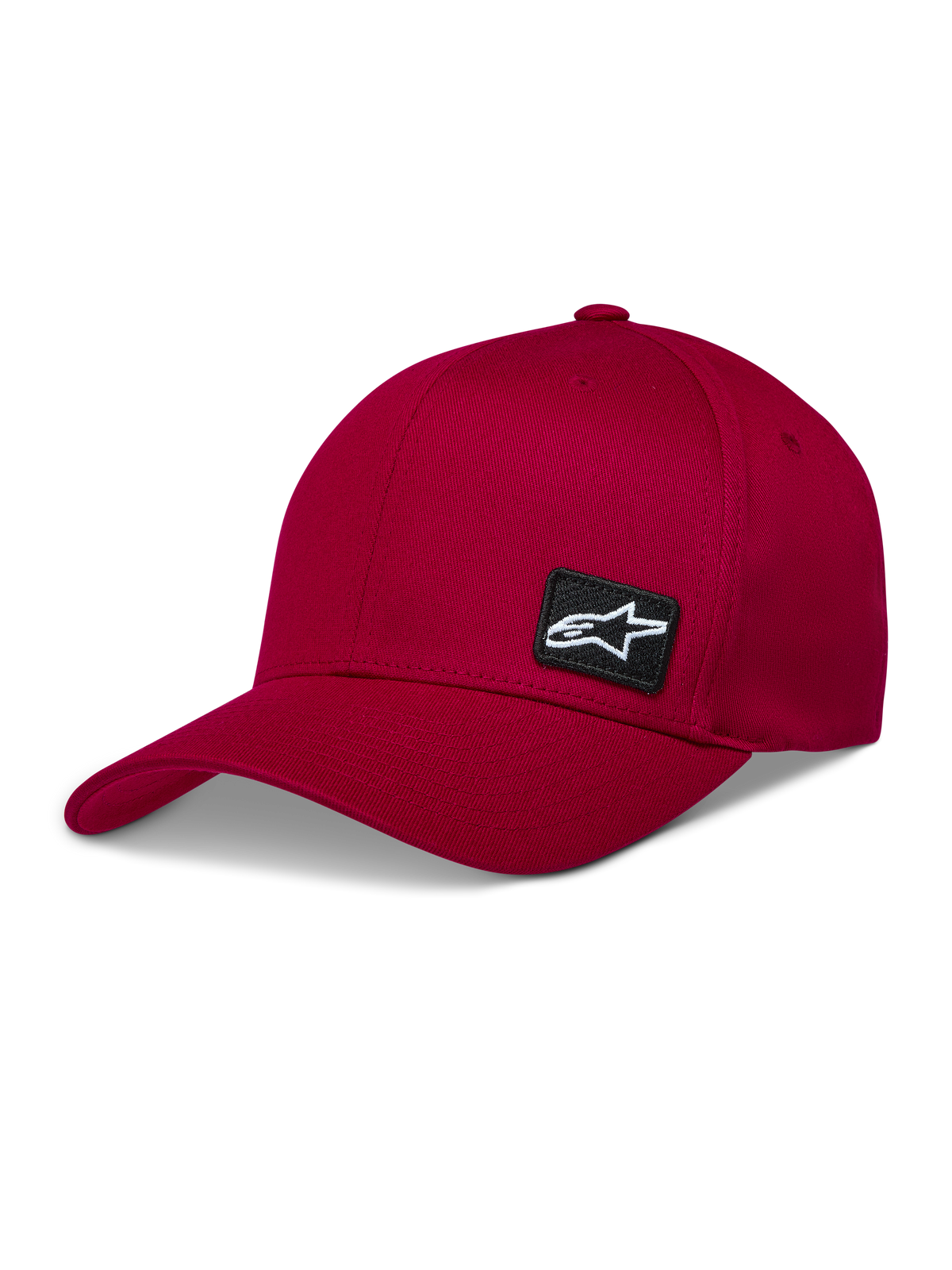 Alpinestars Pivot Casquette, casquette sportswear avec visière courbée, rouge foncé, petit patch logo Astars brodé et couronne structurée en sergé