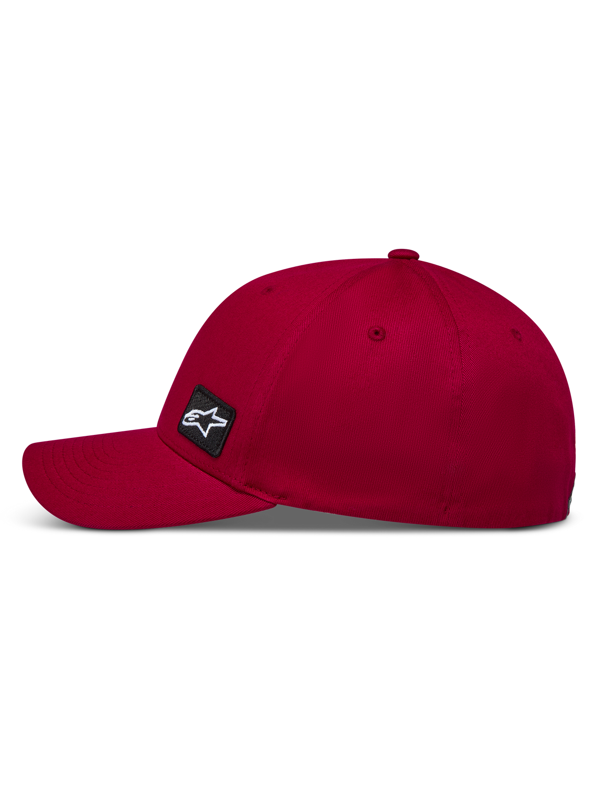 Pivot Casquette Alpinestars, casquette sportswear rouge foncé en sergé avec visière courbée et patch logo Astars brodé.