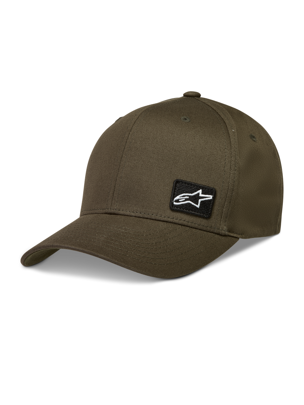 Alpinestars Pivot Casquette, casquette de sportswear en sergé vert militaire avec visière courbée et patch logo brodé.