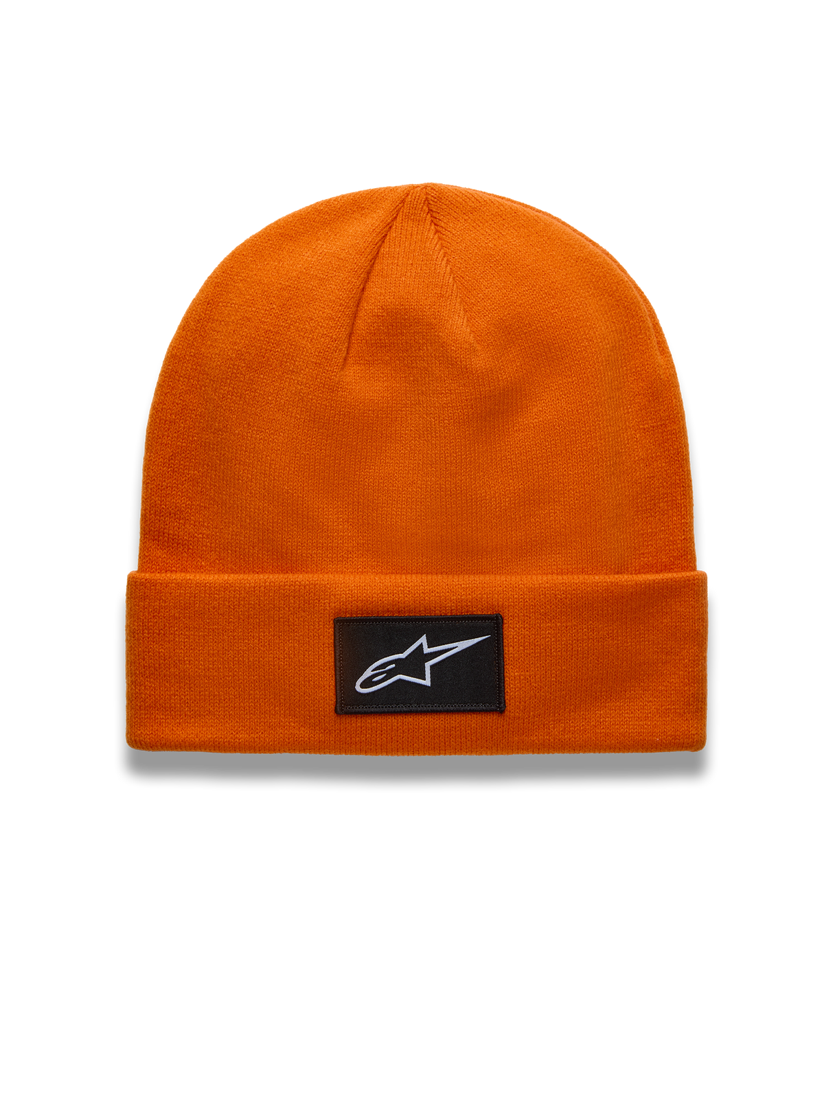 Alpinestars Augment Cuff, bonnet sportswear, orange, maille jersey tricotée avec écusson logo Astars noir tissé sur le revers