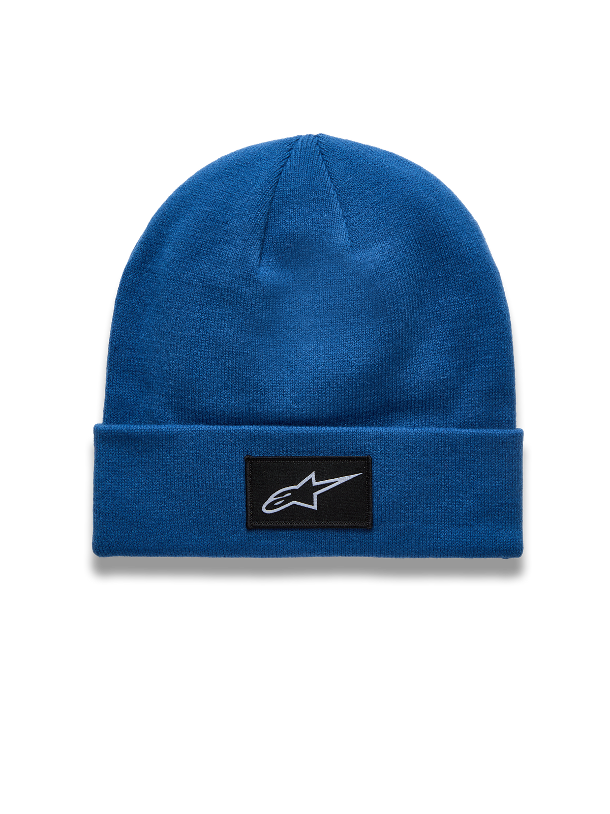 Alpinestars Augment Cuff, bonnet de sportswear bleu, maille jersey avec revers et écusson logo Astars tissé