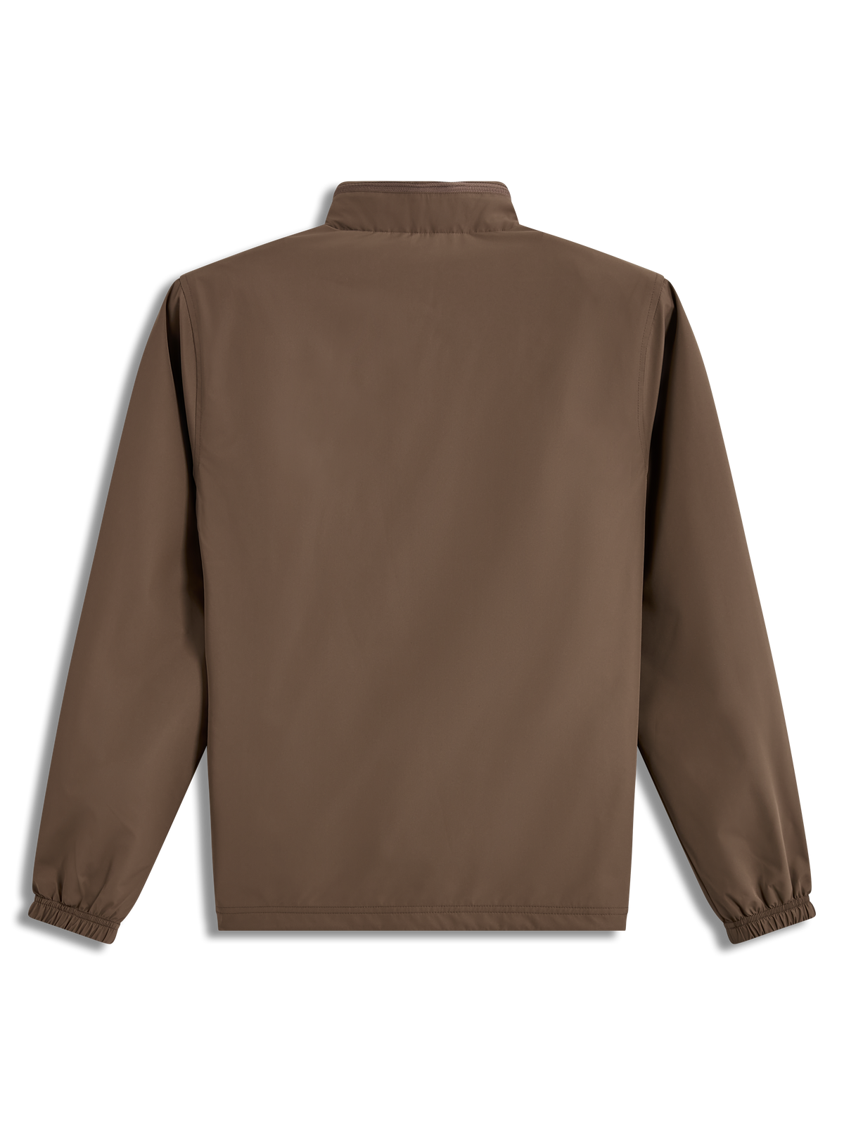 Veste Alpinestars Overhaul Racer, veste sportswear légère marron, vue de dos avec col à capuche repliable.