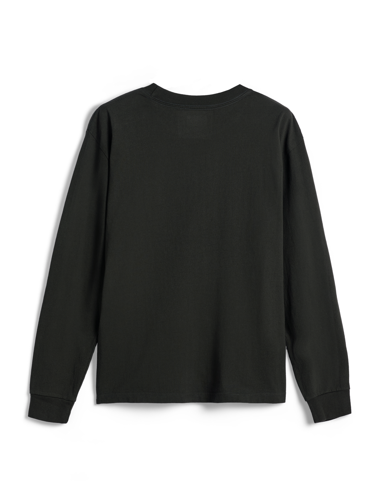 T-shirt à manches longues Alpinestars Essentials Ageless, Off Black, vue de dos unie, jersey de coton biologique de qualité supérieure, coupe décontractée, streetwear décontracté inspiré du sport automobile