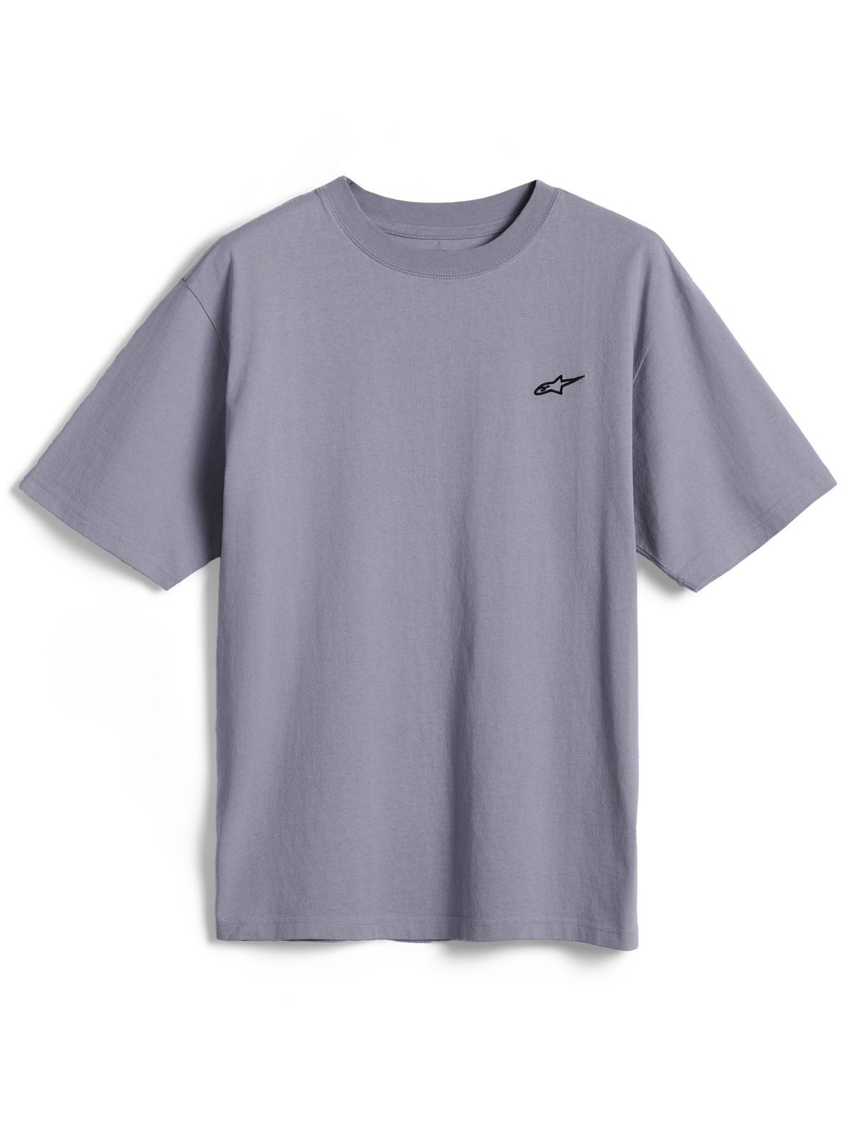 Alpinestars Essentials Ageless SS Tee, t-shirt à manches courtes, argenté, petit logo Astars noir sur la poitrine, vêtement streetwear décontracté en coton biologique avec une coupe décontractée
