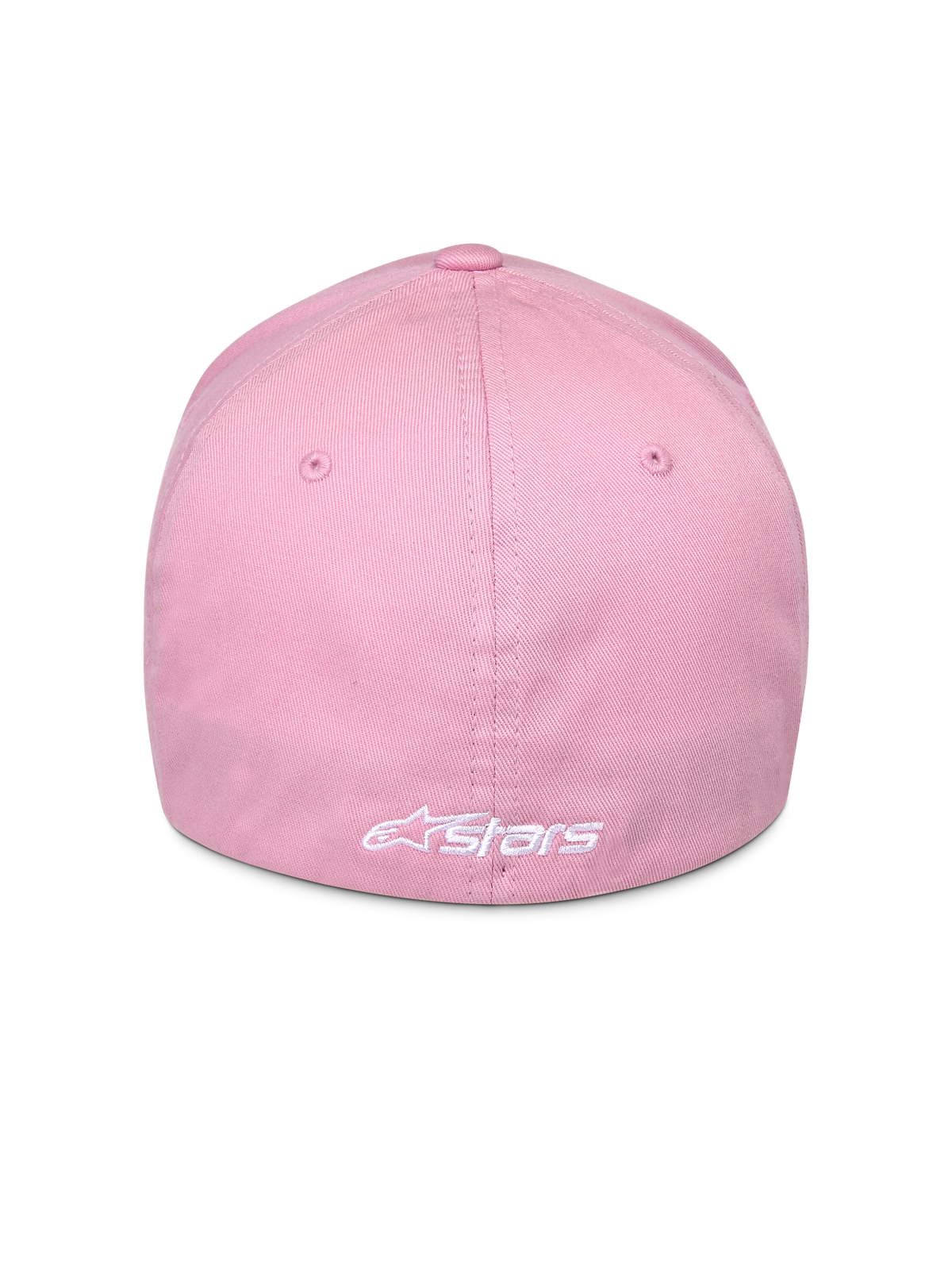 Casquette Alpinestars Ageless Multi, rose, vue de dos présentant le logo Astars brodé en blanc, design flex-fit, tissu en sergé extensible, couvre-chef motorsport décontracté