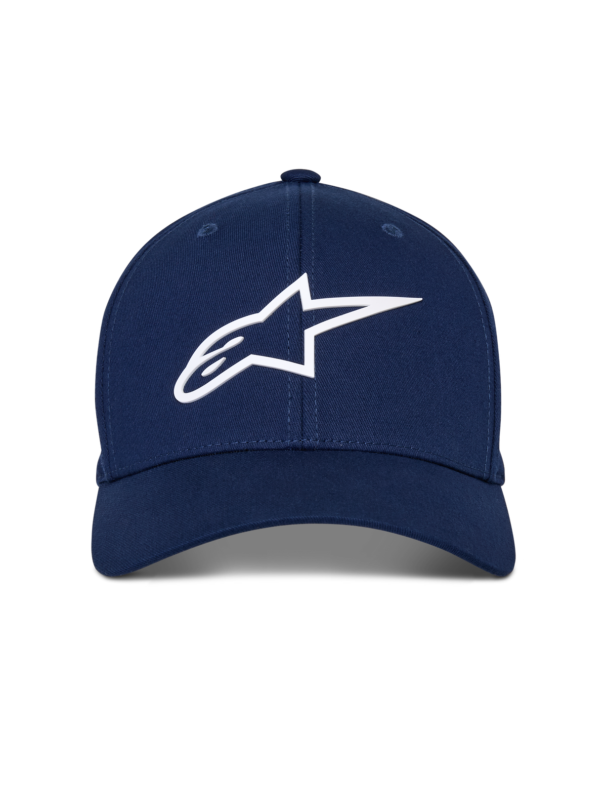 Alpinestars Ageless Multi Hat, Navy Blue Baseball Cap, White 3D Astars Logo, Curved Bill, Structured Crown, Casual Motorsport Streetwear