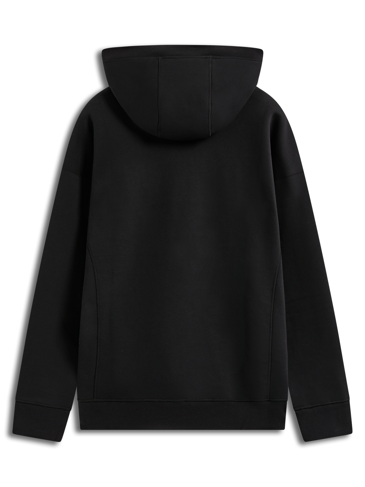 Alpinestars Shaw Oversized Hoodie, sweat à capuche noir en polaire, coutures sur le corps et bord-côte, vue arrière