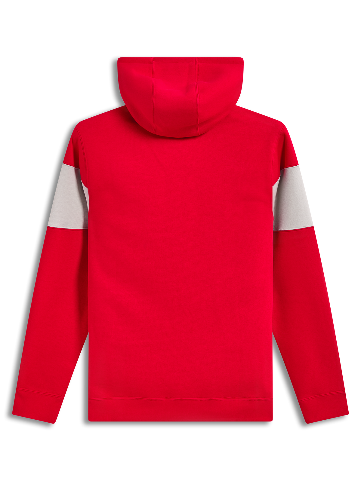 Alpinestars Cubic Hoodie, sweat à capuche en polaire rouge et gris, vue de dos avec poignets et ourlet côtelés