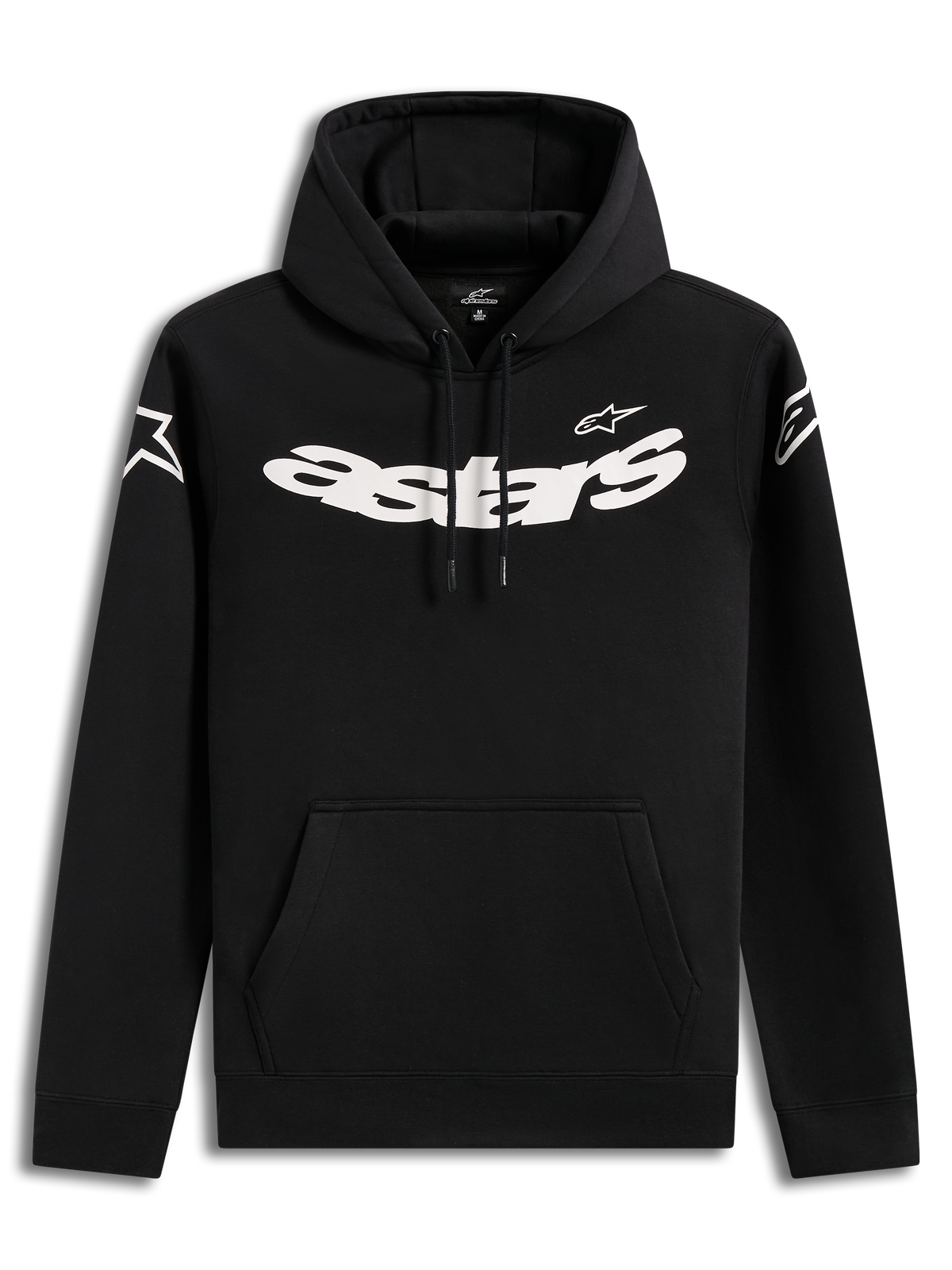 Alpinestars Velocifier, sweat à capuche noir lifestyle pour homme avec logo blanc sur la poitrine et poche kangourou.
