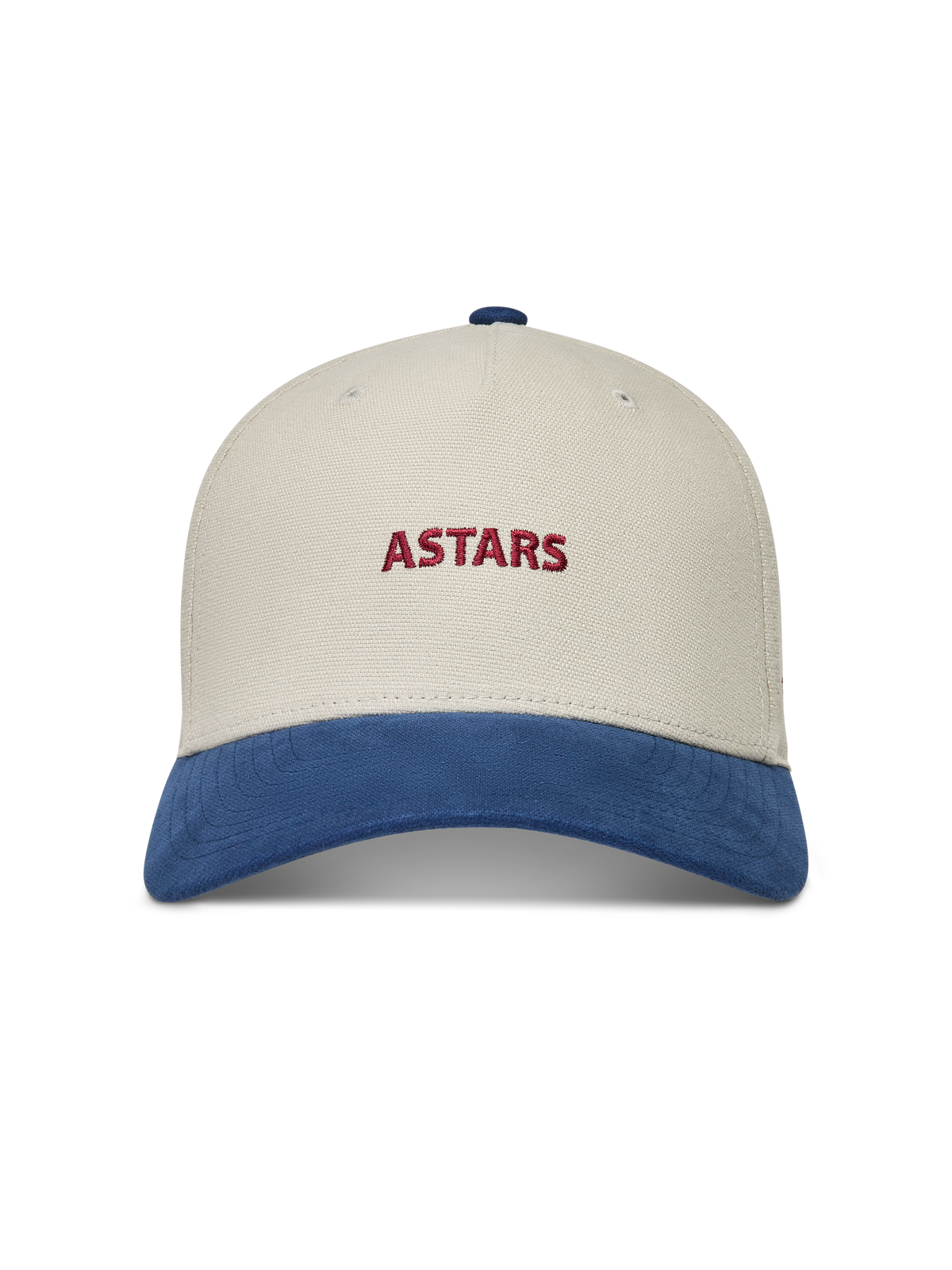 Alpinestars County Canvas Casquette, casquette sportswear sable et bleue avec logo Astars rouge brodé et visière courbée
