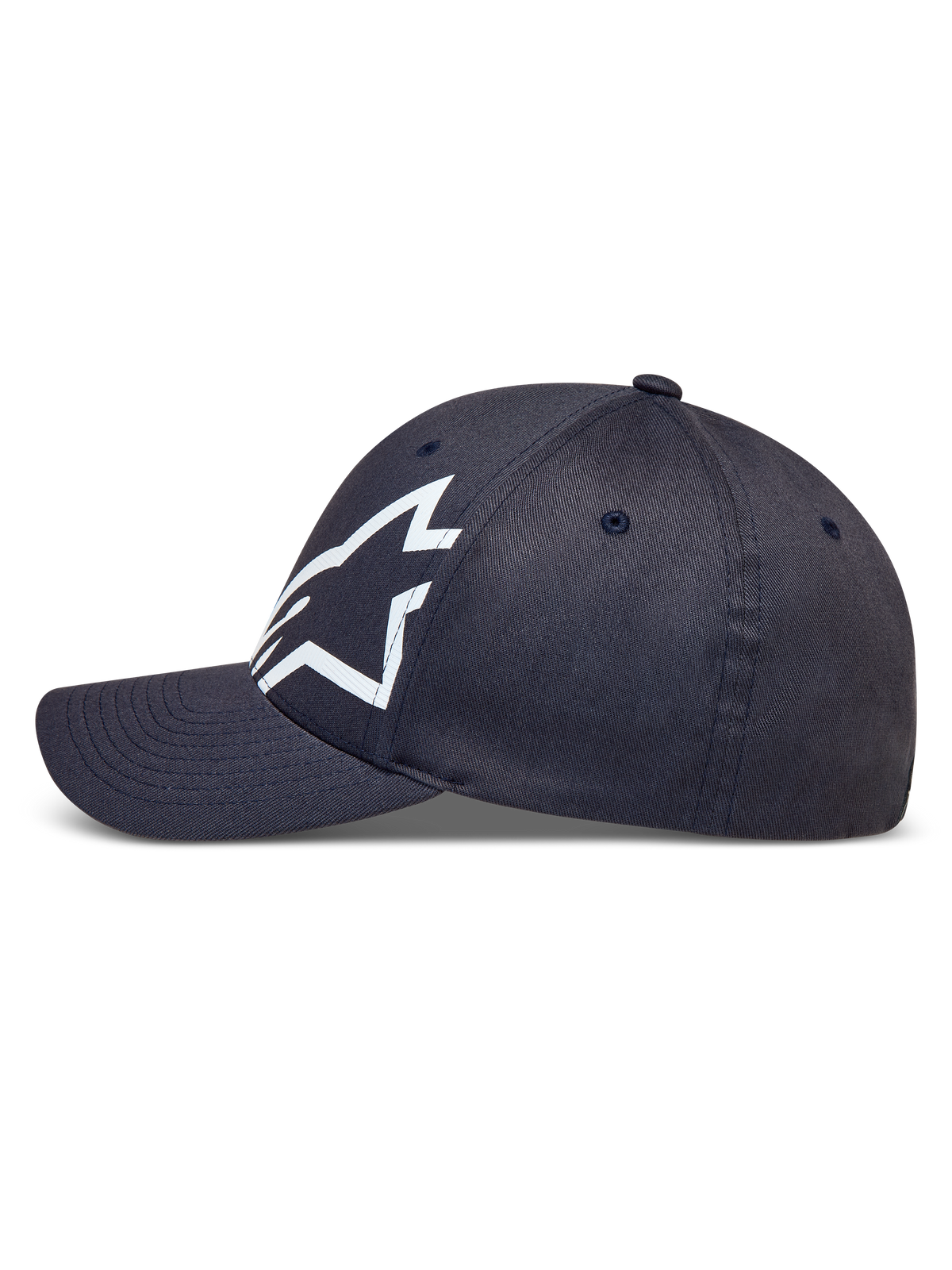 Alpinestars Maze, casquette sportswear en sergé gris foncé avec visière incurvée et logo Astars blanc texturé