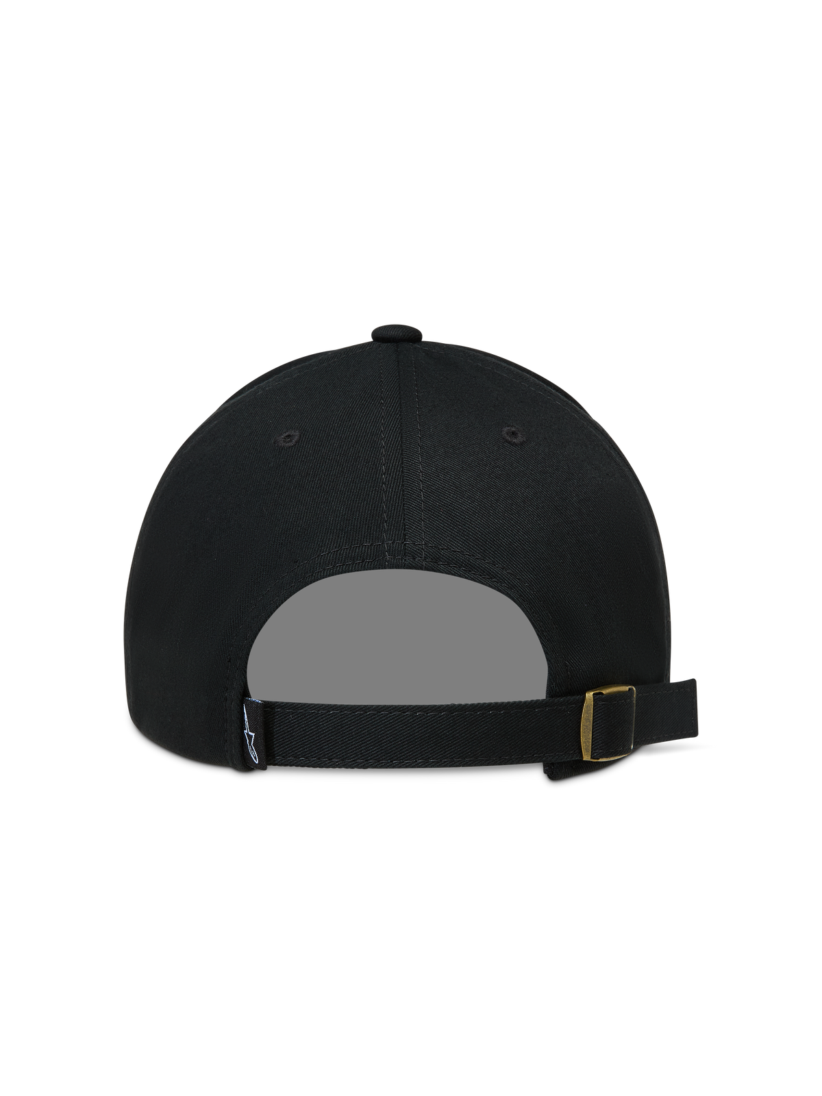 Alpinestars Explorer Strapback casquette, casquette sportswear noire, vue arrière avec sangle ajustable et boucle dorée.