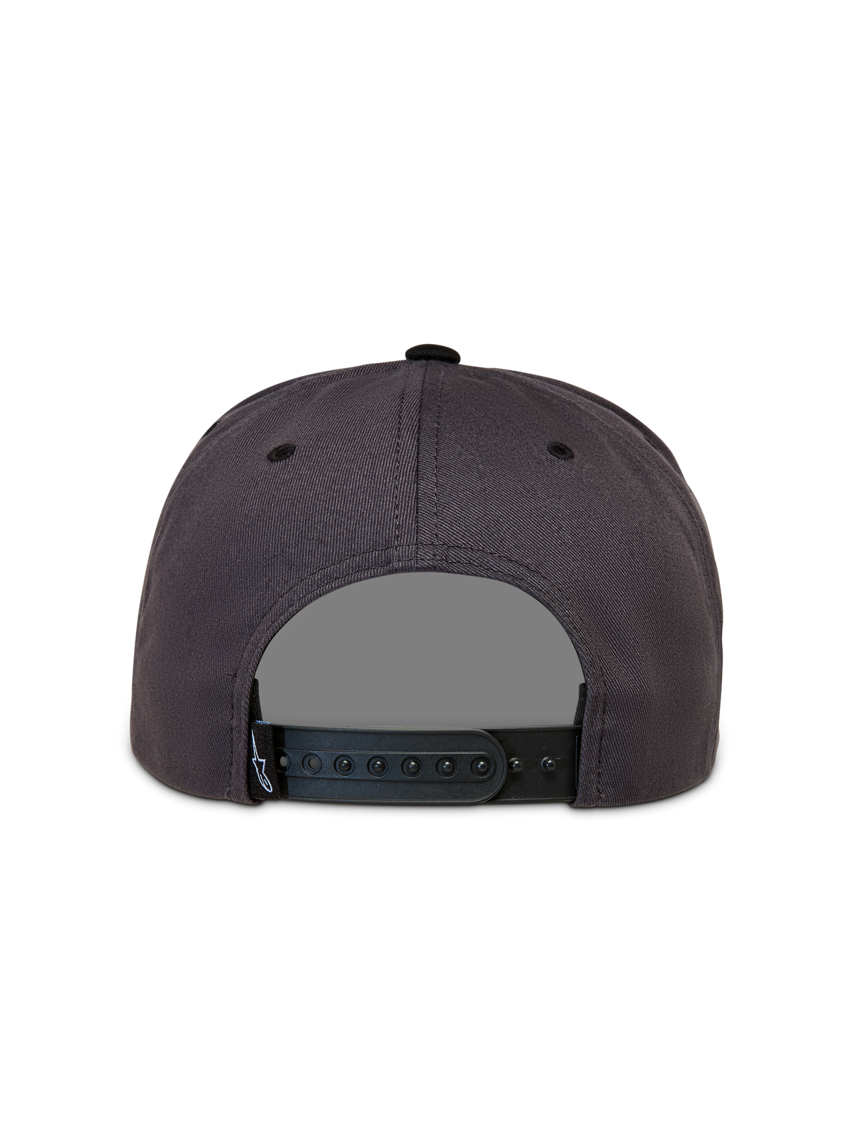 Alpinestars Stadium Snapback Casquette, casquette gris foncé et noire, vue de dos avec fermeture snapback réglable