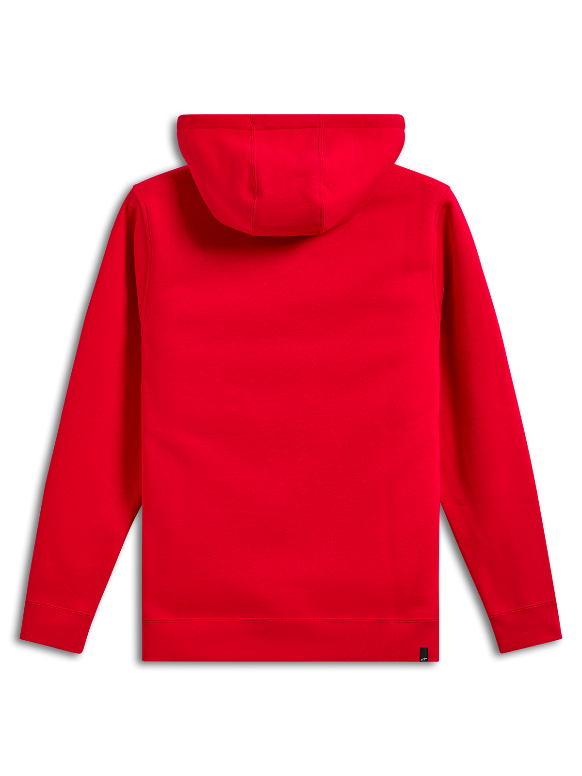 Sweat à capuche Alpinestars Ride V3, vue de dos, rouge uni, sportswear décontracté, polaire à enfiler avec capuche doublée en jersey, poignets et ourlet côtelés