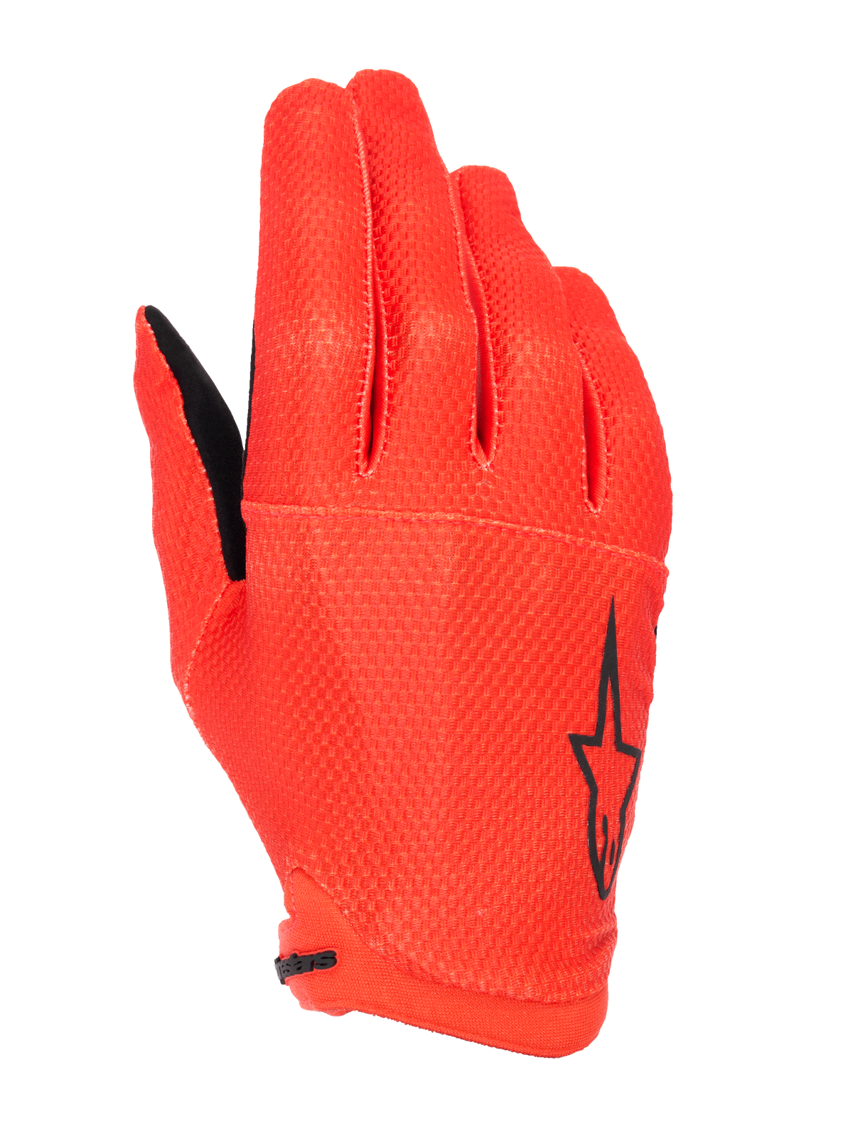 Gants Alpinestars A-Aria, gants de VTT, Spicy Orange, avec un logo étoile noir sur le côté, tissu extensible respirant texturé, design léger et discret