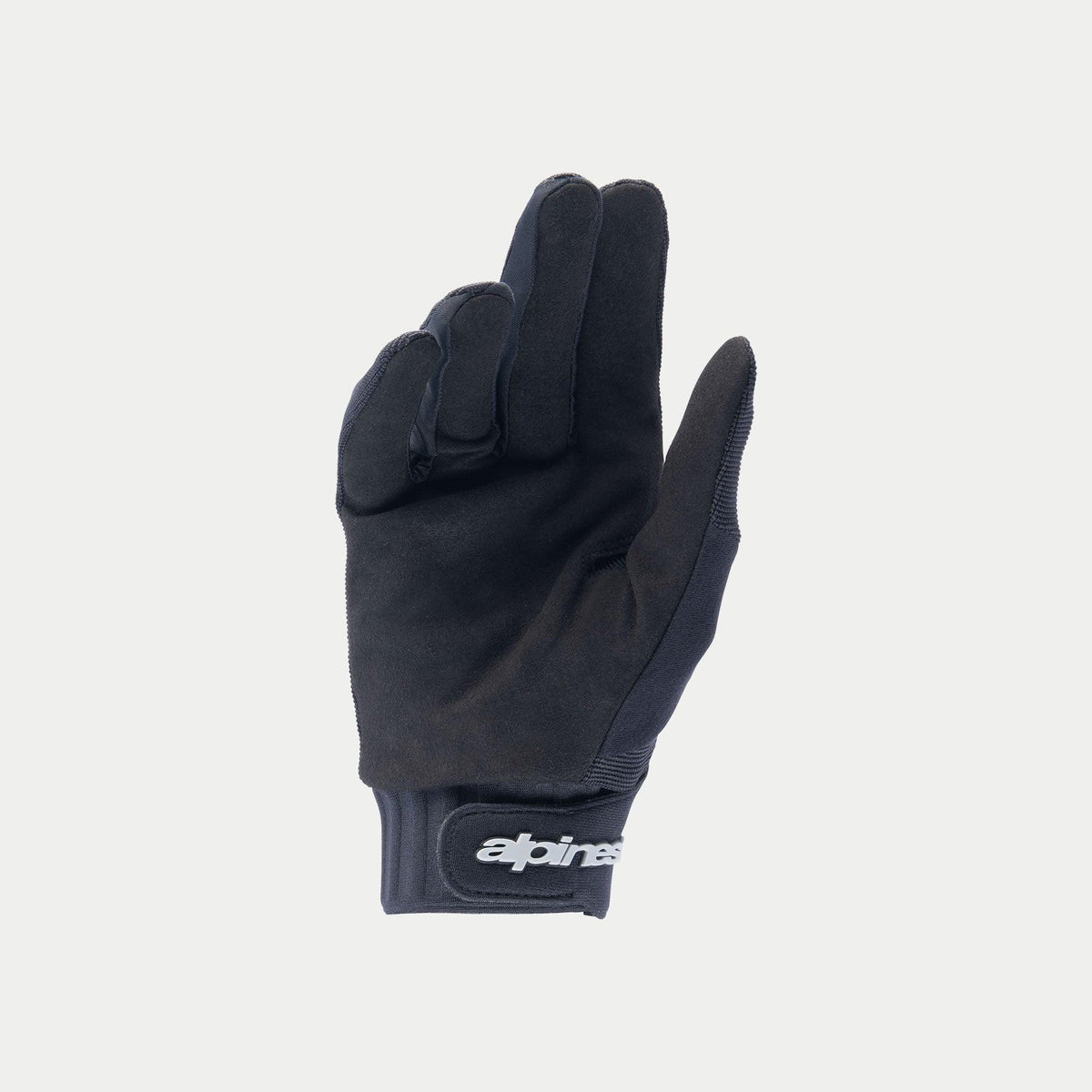 Gants Alpinestars Stella A-Dura, gants de cyclisme pour femme, noir, dotés d'une paume en daim synthétique durable, d'une manchette en néoprène avec fermeture à scratch au poignet et du logo Alpinestars blanc.
