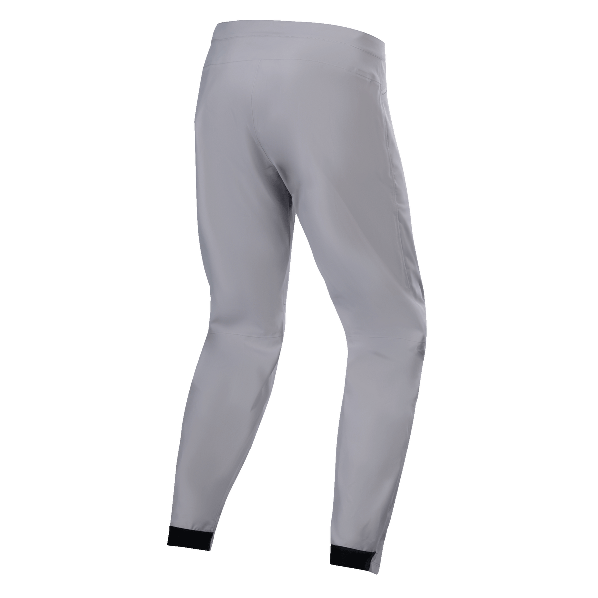 Pantalon imperméable Alpinestars A-Dura, pantalon de VTT, gris titanium, vue arrière, avec jambes fuselées et poignets élastiqués noirs, design technique minimaliste pour le VTT