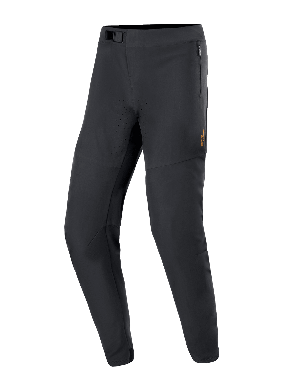 Pantalon Alpinestars A-Aria Elite, pantalon de VTT, noir, avec perforations laser pour la circulation de l'air, fermeture à boucle magnétique et poches zippées, design fuselé élégant pour le cyclisme de performance tout-terrain