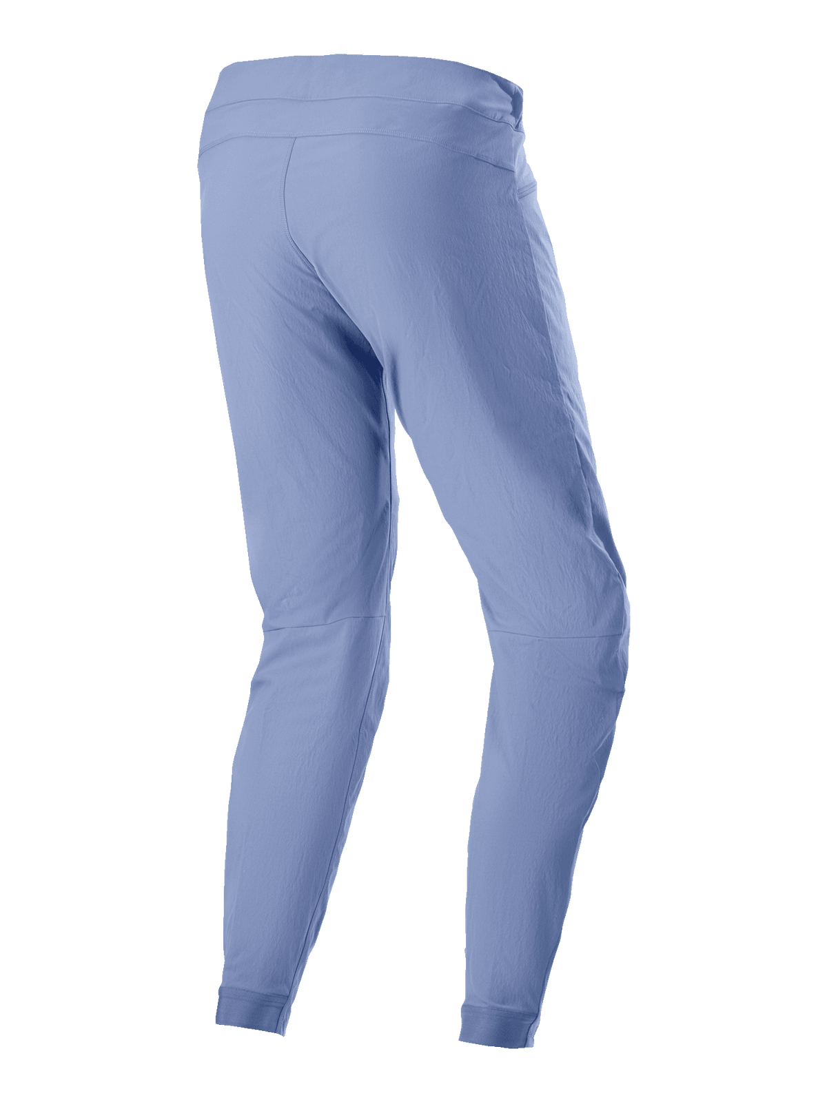 Pantalon Alpinestars A-Dura, pantalon de VTT, bleu infinity, vue arrière montrant la coupe fuselée des jambes et les chevilles élastiquées, tissu textile extensible 2 directions durable pour le cyclisme tout-terrain
