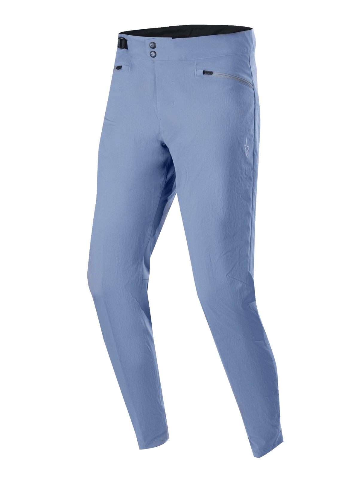 Pantalon Alpinestars A-Dura, pantalon de cyclisme VTT, bleu Infinity, doté d'une double fermeture à pression à la taille et de poches zippées, tissu léger extensible dans deux directions, coupe régulière pour une performance tout-terrain