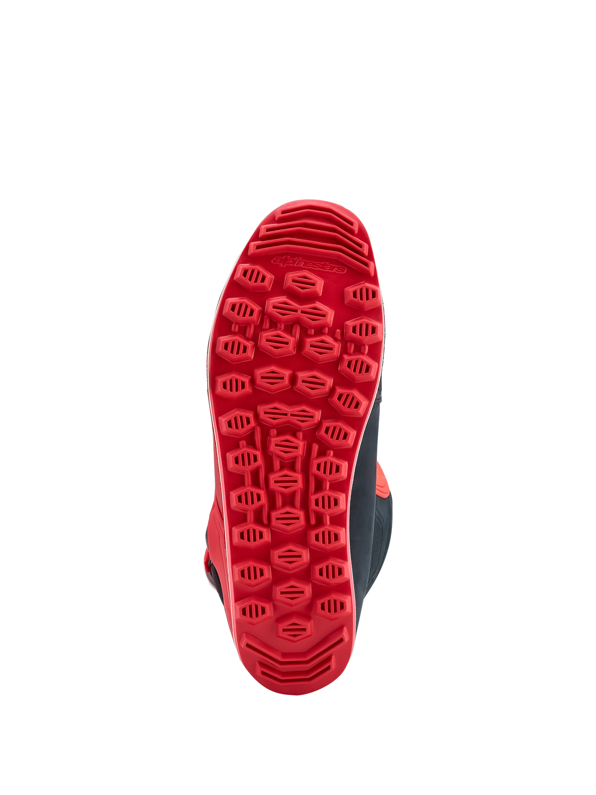 Bottes Alpinestars Tech-T, semelle de trials rouge à haute adhérence avec crampons techniques pour une traction et un contrôle optimaux en tout-terrain