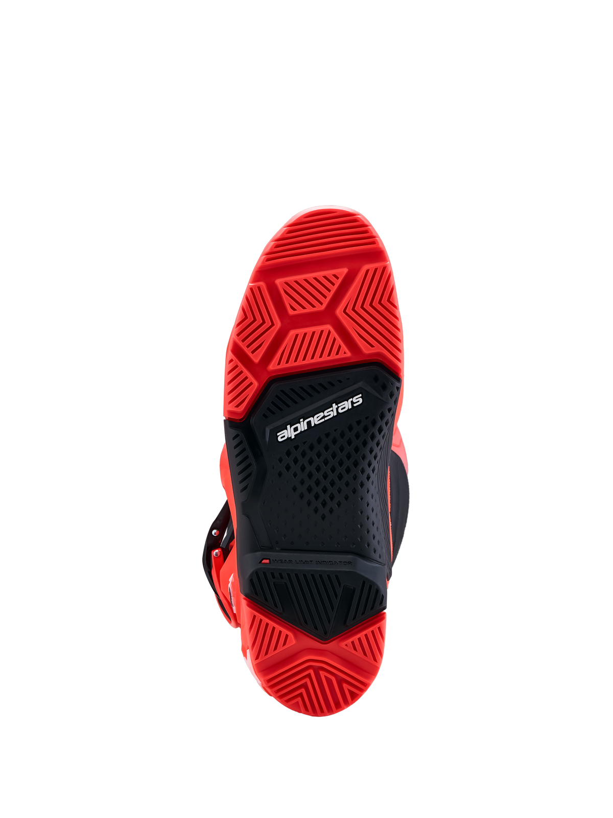Alpinestars Tech 7 Enduro, semelle de bottes de moto tout-terrain, rouge et noire, design à double composé haute adhérence pour la performance en enduro