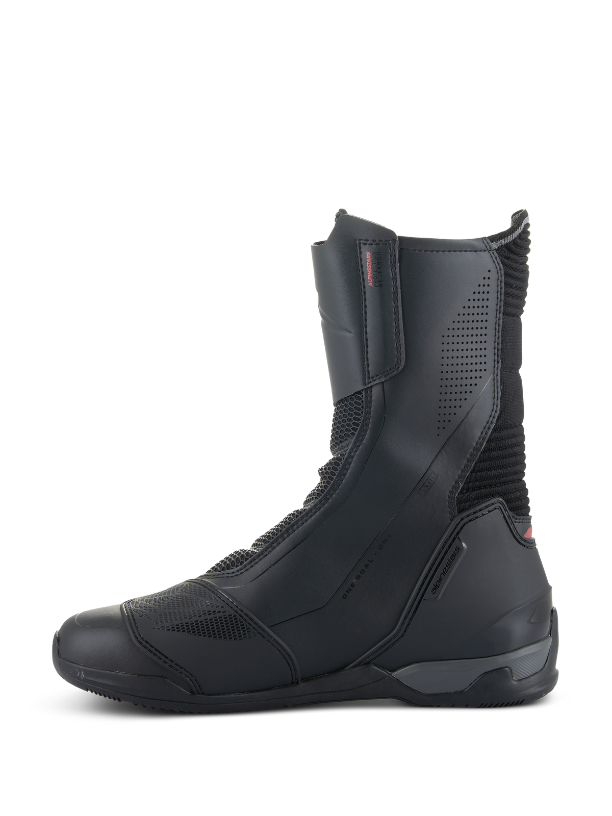 Bottes Alpinestars SP-X BOA®, bottes de moto, noires, conception mi-haute avec panneaux en microfibre et maille Rideknit, dotées d'une fermeture éclair médiane et d'un profil sportif élégant