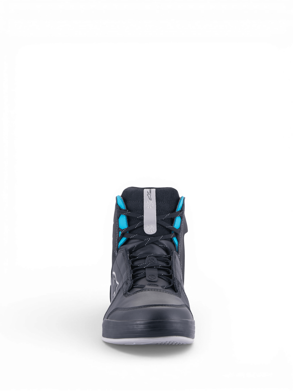 Alpinestars Chaussures Drystar Chrome, chaussures de moto urbaines pour femme, noires et turquoise, imperméables, style baskets, certifiées CE, construction en cuir et daim