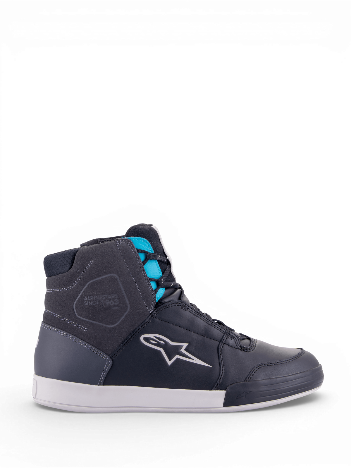 Alpinestars Drystar® Chrome, chaussures de moto urbaines pour femme, noires et turquoise, imperméables, en cuir