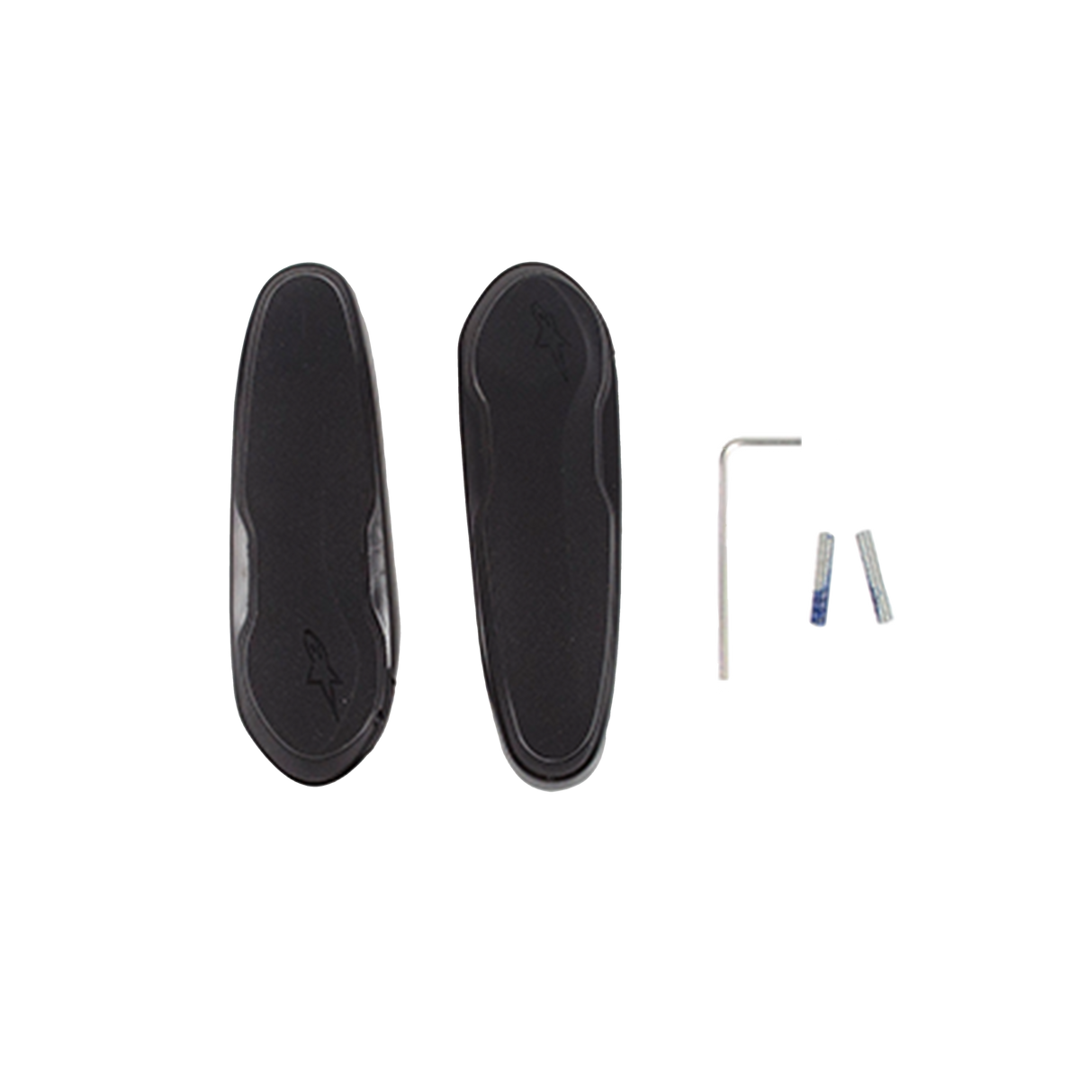 Alpinestars Slider d'orteil avec vis, pièces de rechange pour bottes de moto, noir, deux sliders synthétiques avec logo Astars gravé, inclut une clé hexagonale argentée et du matériel de montage pour bottes de course