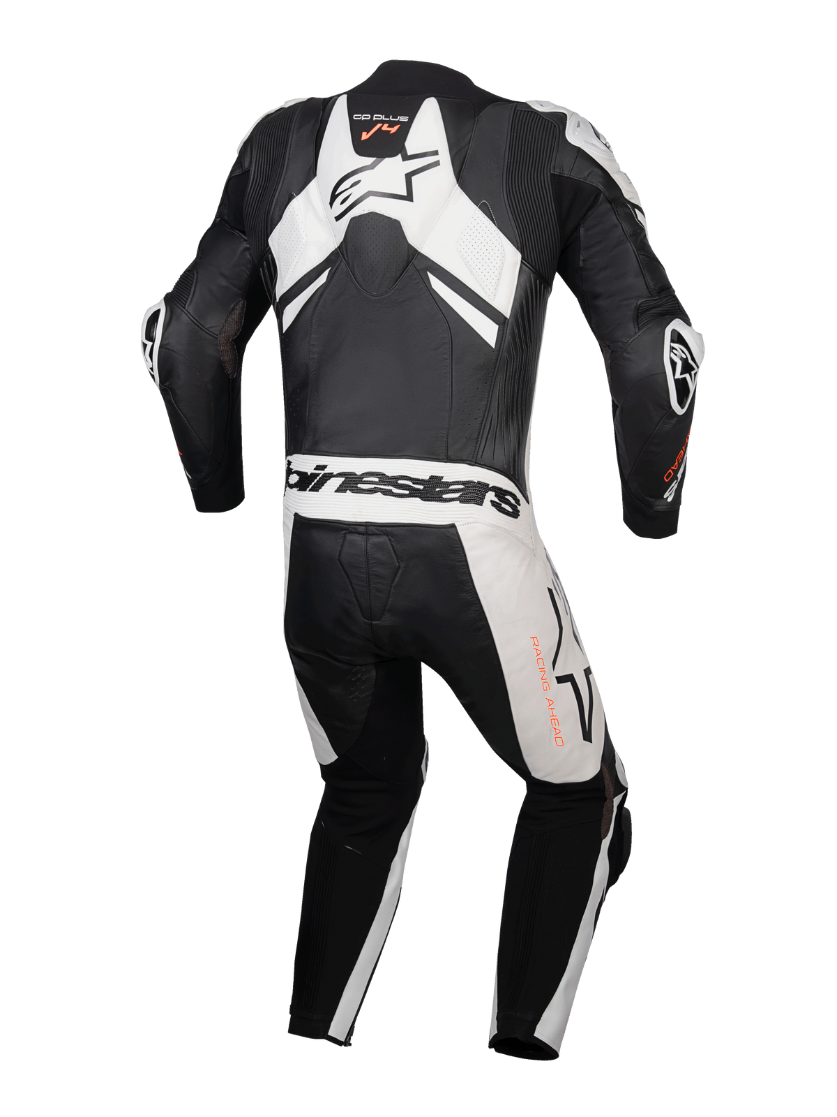 Alpinestars GP Plus V4 Sprint, combinaison en cuir de moto pour homme, une pièce, noire et blanche avec bosse aérodynamique, certifiée CE classe AAA, conçue pour la course de haute performance