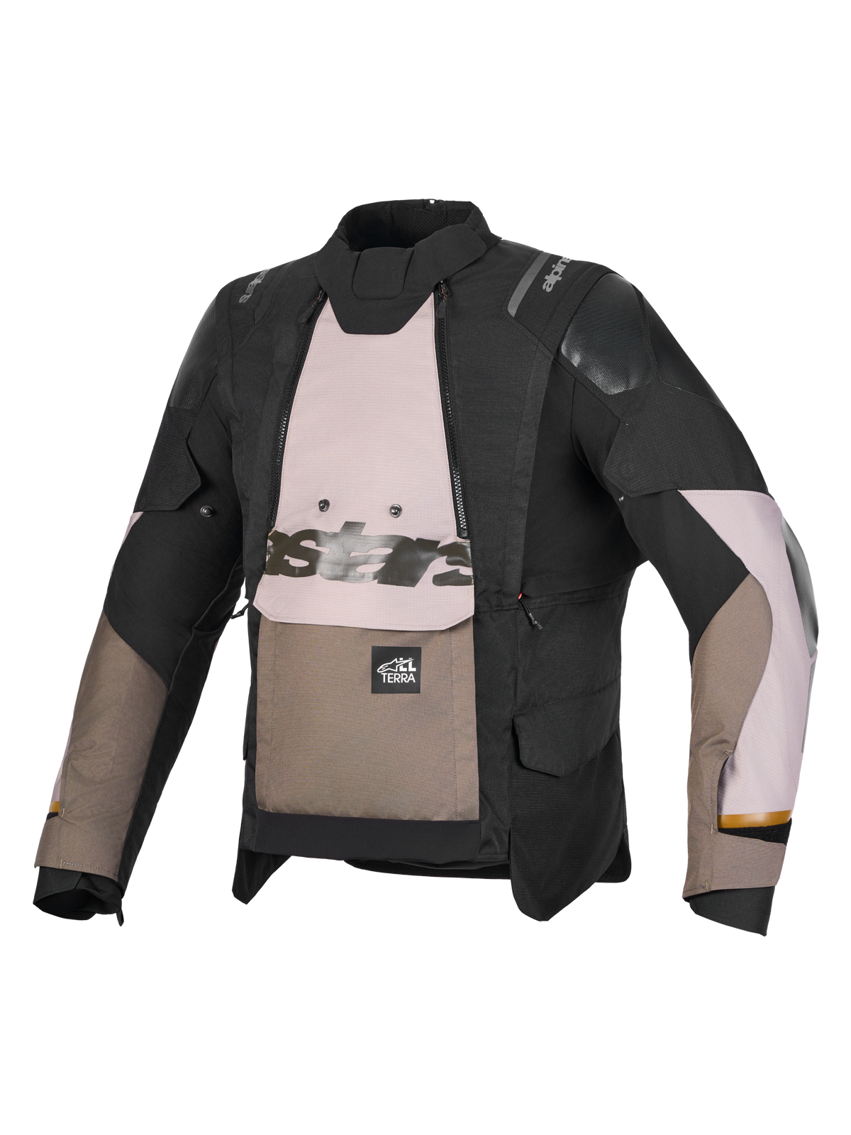 Alpinestars Harok V 2 Drystar Veste, veste de moto adventure et tout-terrain, noire, taupe et grise, construction textile étanche avec ventilation modulaire