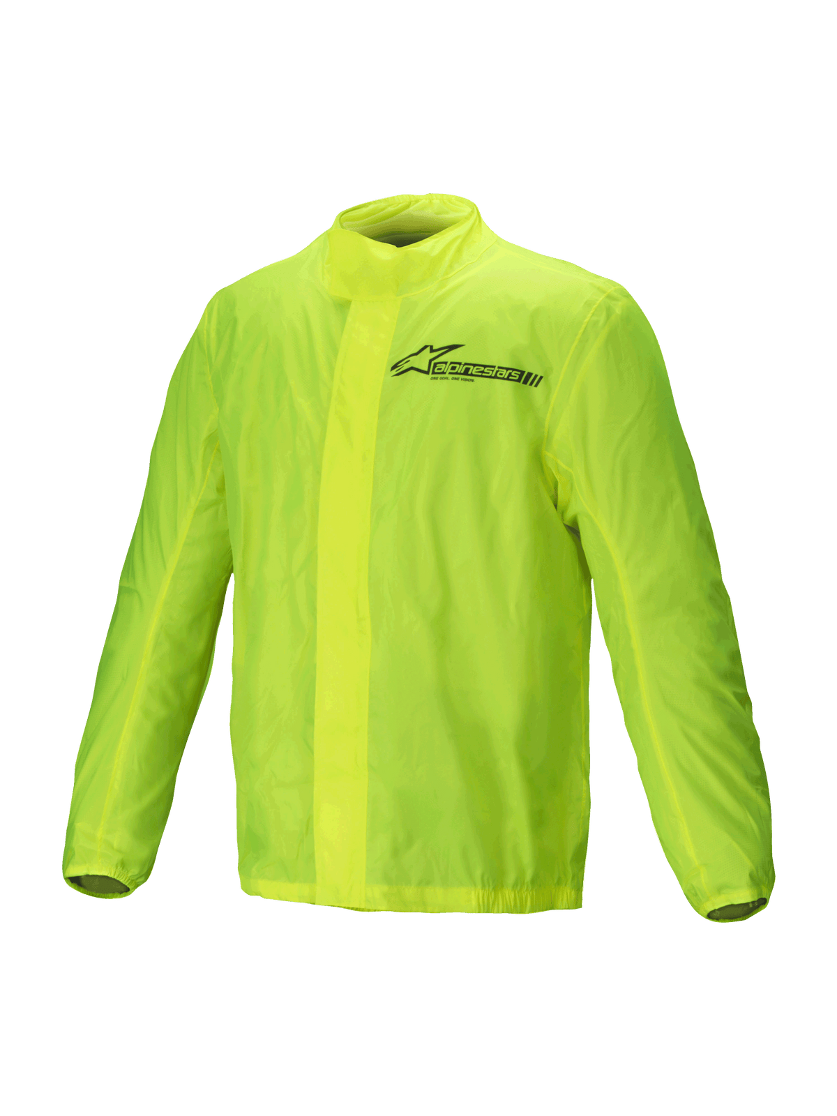 Alpinestars Hurricane Rain V2 Jacket, waterproof motorcycle rain jacket, Yellow Fluo, lightweight packable design with reflective Alpinestars wordmark detailing