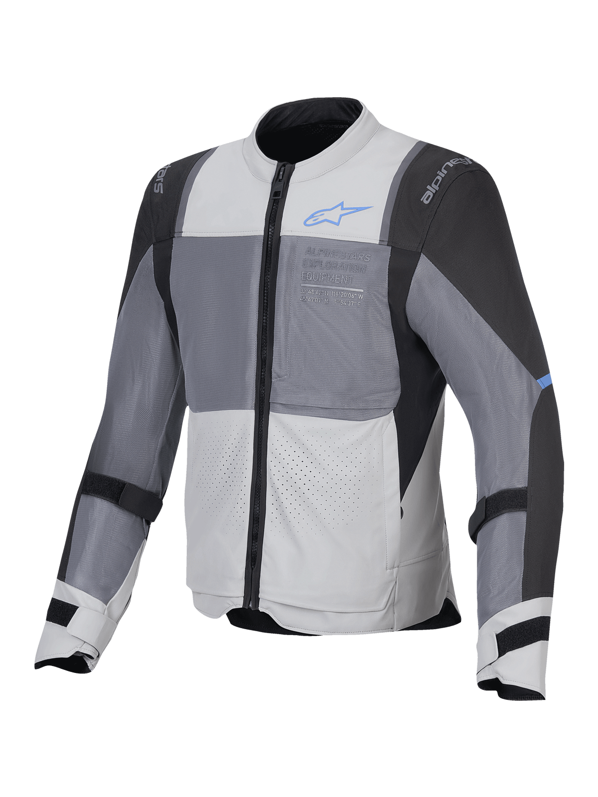 Alpinestars Veste Air ST-2, veste de moto touring pour homme, gris clair, gris foncé et noire, certifiée CE Classe AA, avec panneaux de ventilation en mesh et protections Nucleon Flex Plus