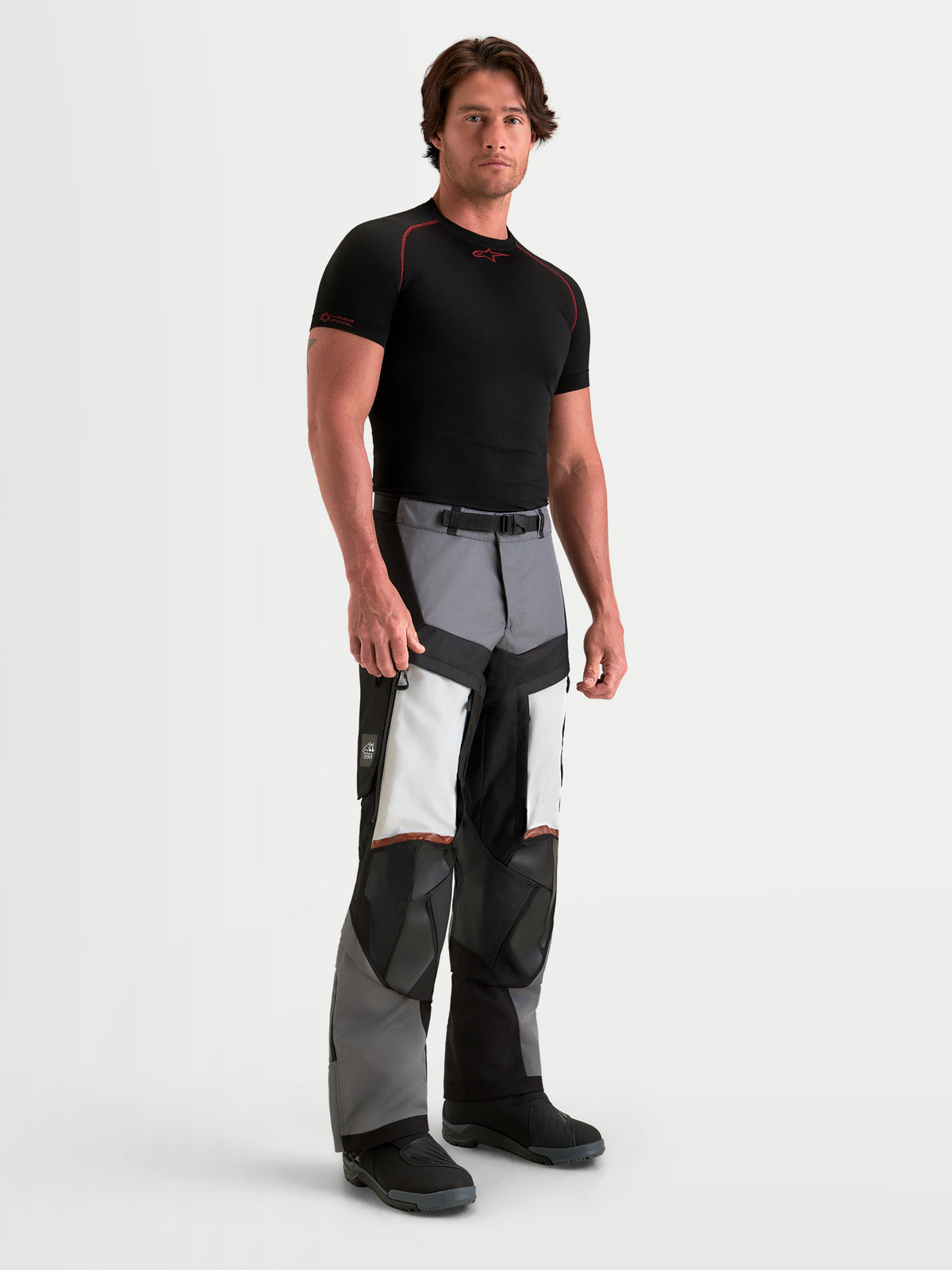 Alpinestars Harok V2 Drystar Pantalons, pantalon de moto adventure pour homme gris foncé, gris glacier et noir, avec construction ripstop