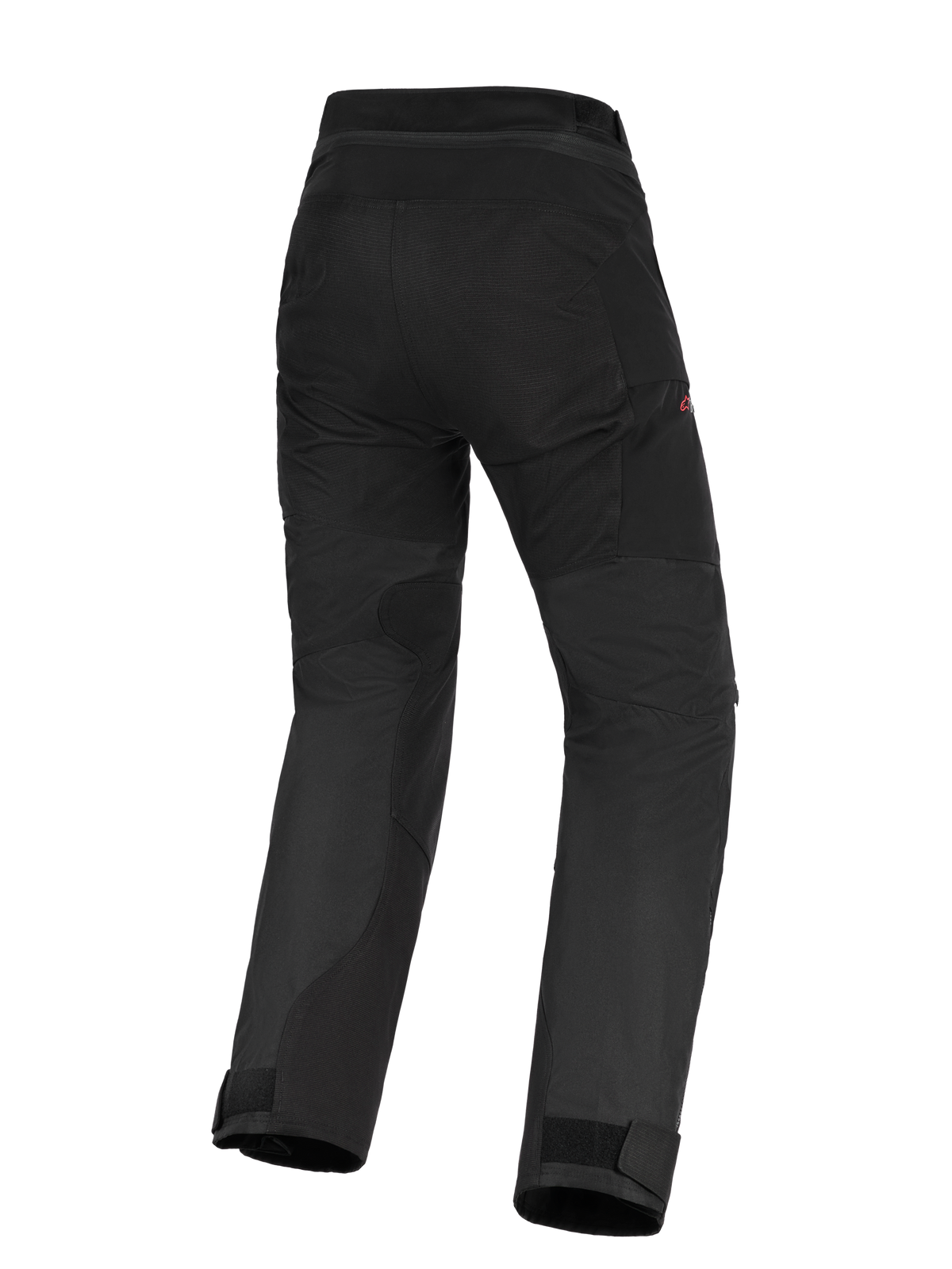 Alpinestars Stella Andes V4 Drystar® pour femme, pantalon de moto adventure-touring noir, vue arrière montrant l'assise renforcée et les panneaux intérieurs des jambes, conception taille haute et chevilles ajustables