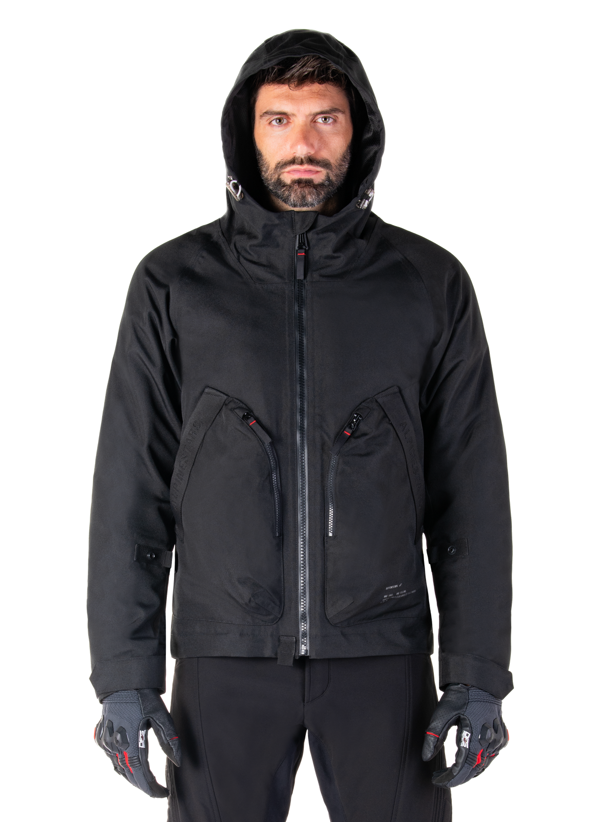 Alpinestars parka imperméable Morush, veste de moto urbaine pour homme, noire, textile avec capuche anti-tempête