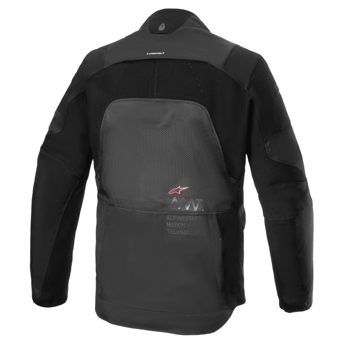Alpinestars AMT-7 Air Jacket, Motorcycle Jacket, Black Dark Shadow, Rear view showing MATRYX ventilation panels on the back, CORDURA Ripstop on the shoulders and arms, and Alpinestars Motion Technology branding.